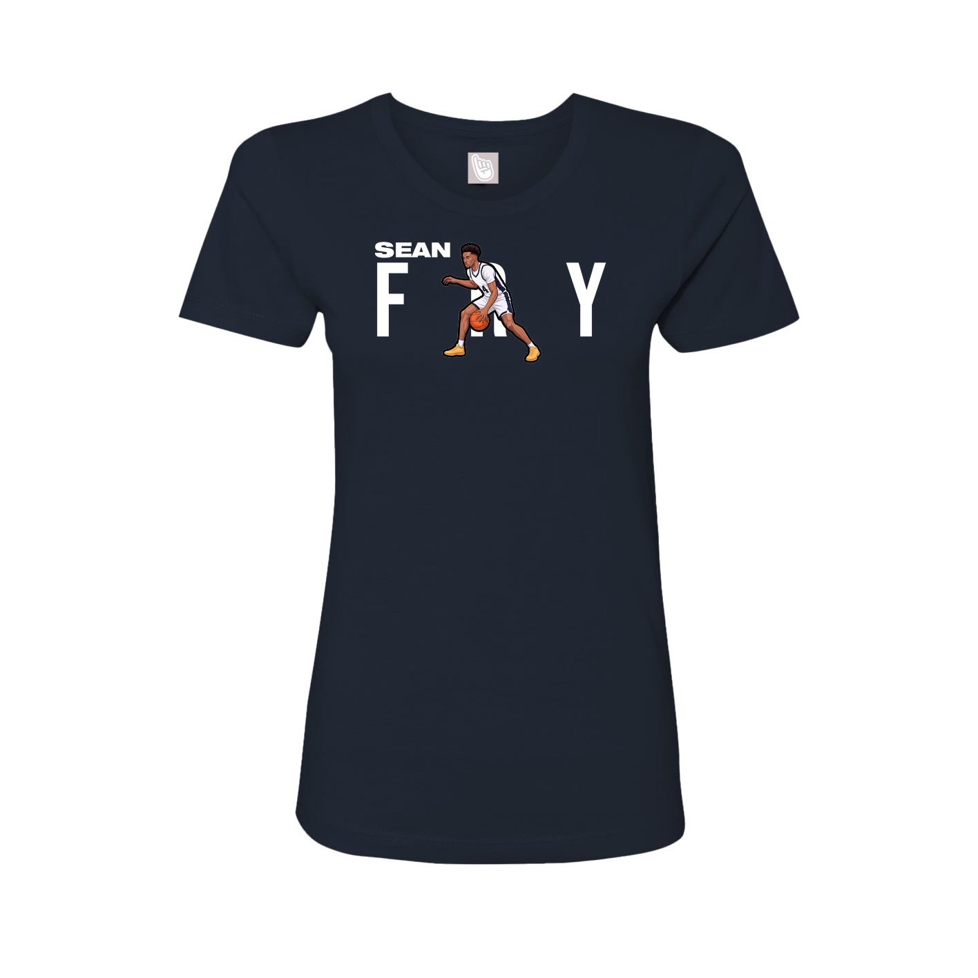 Fitted Women's Tee — Player Name in Navy