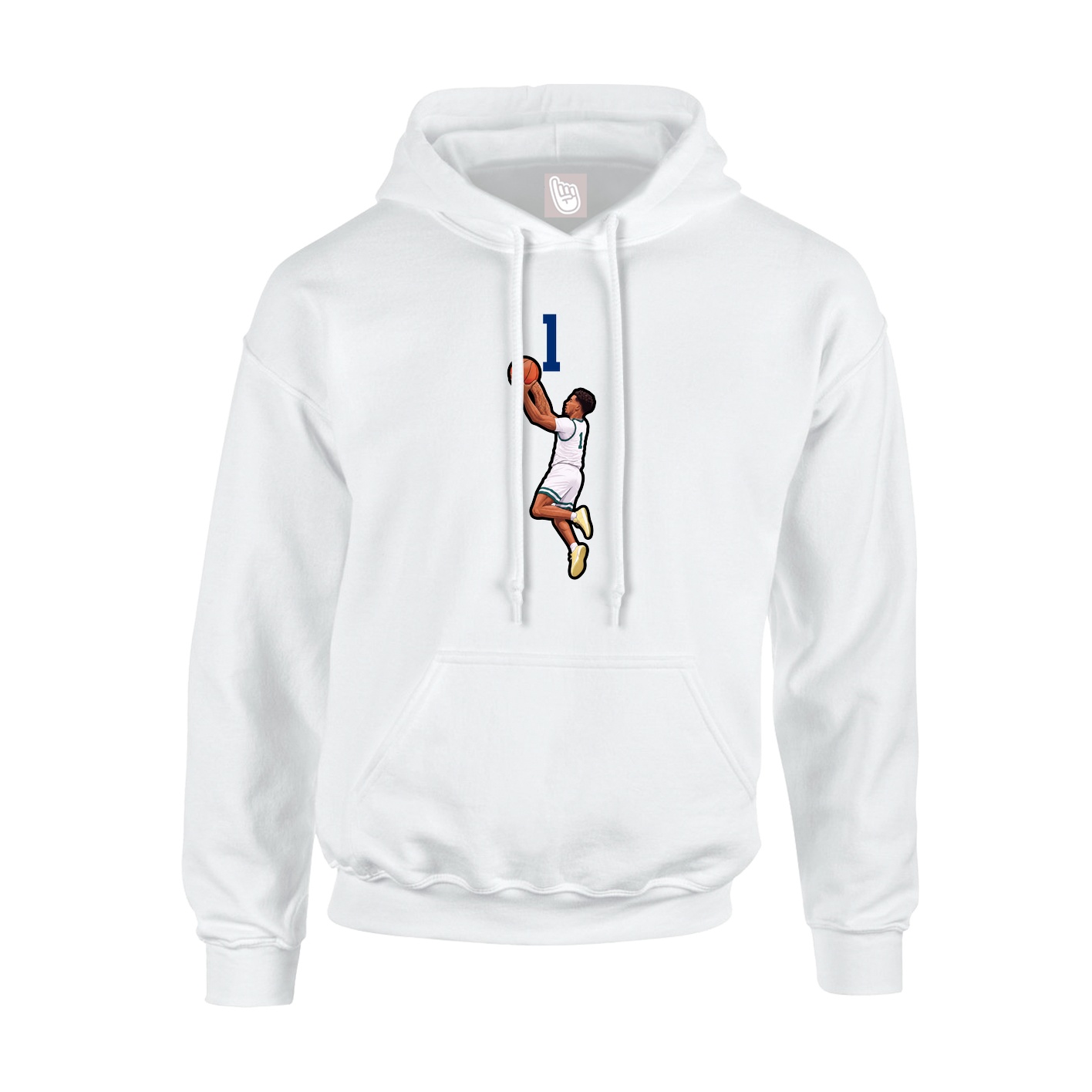 Hoodie — Number Top in White