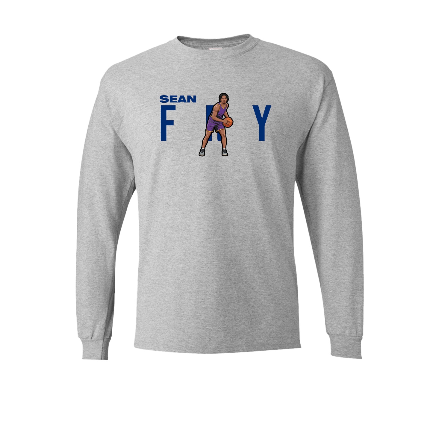 Long Sleeve Tee — Player Name in Grey