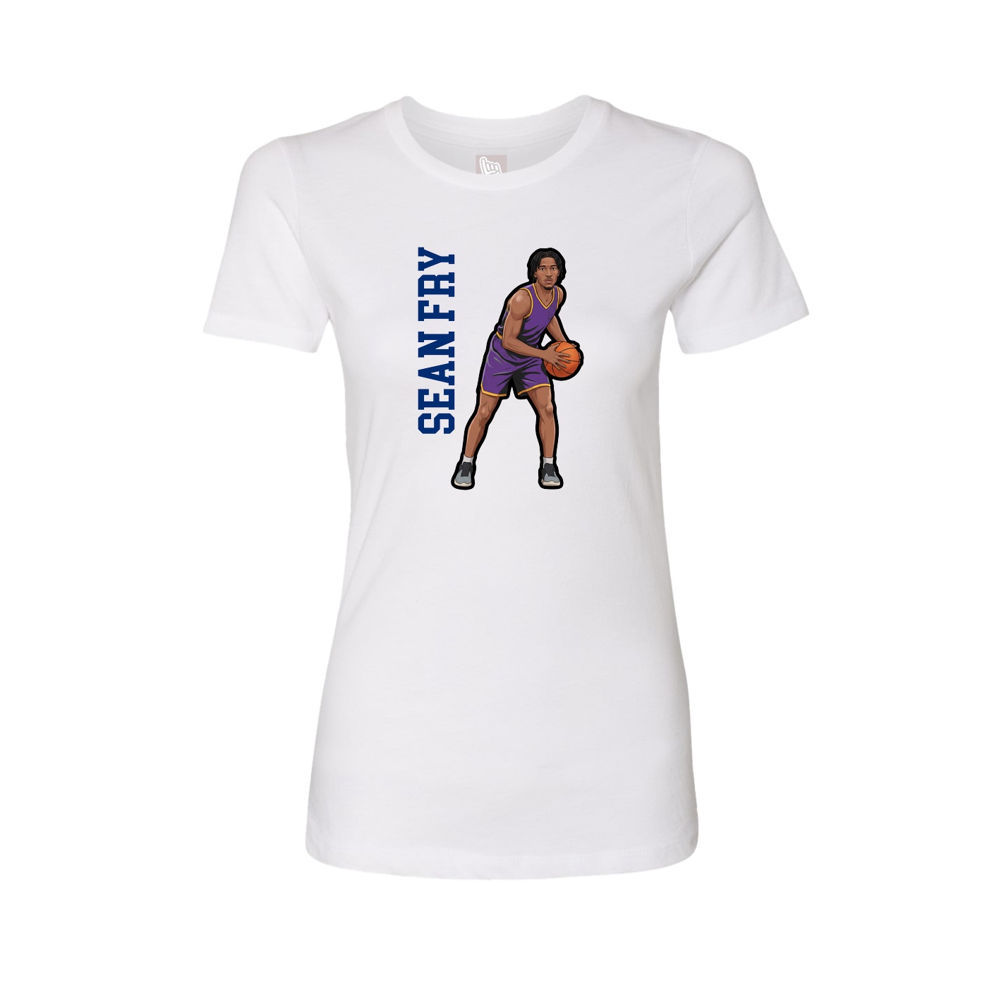 Fitted Women's Tee — Name Vertical in White