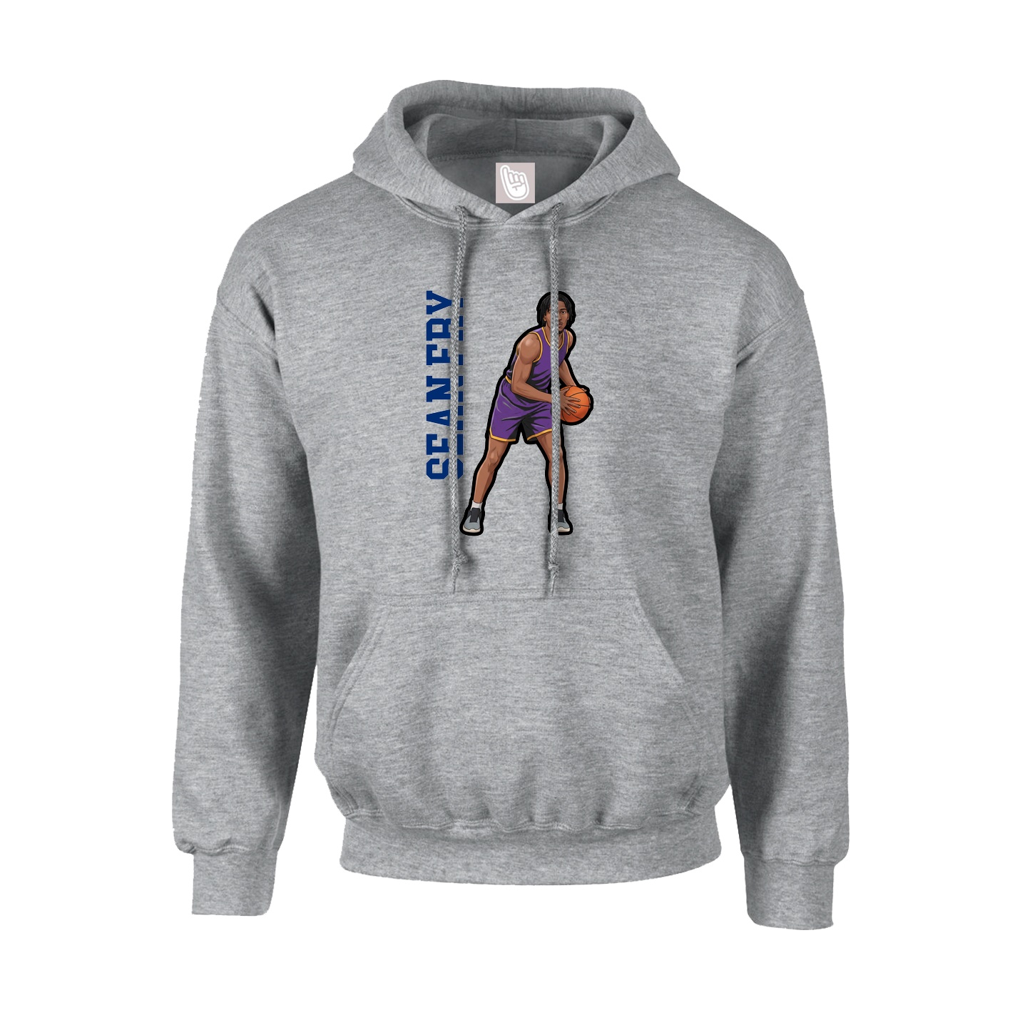 Youth Hoodie — Name Vertical in Grey