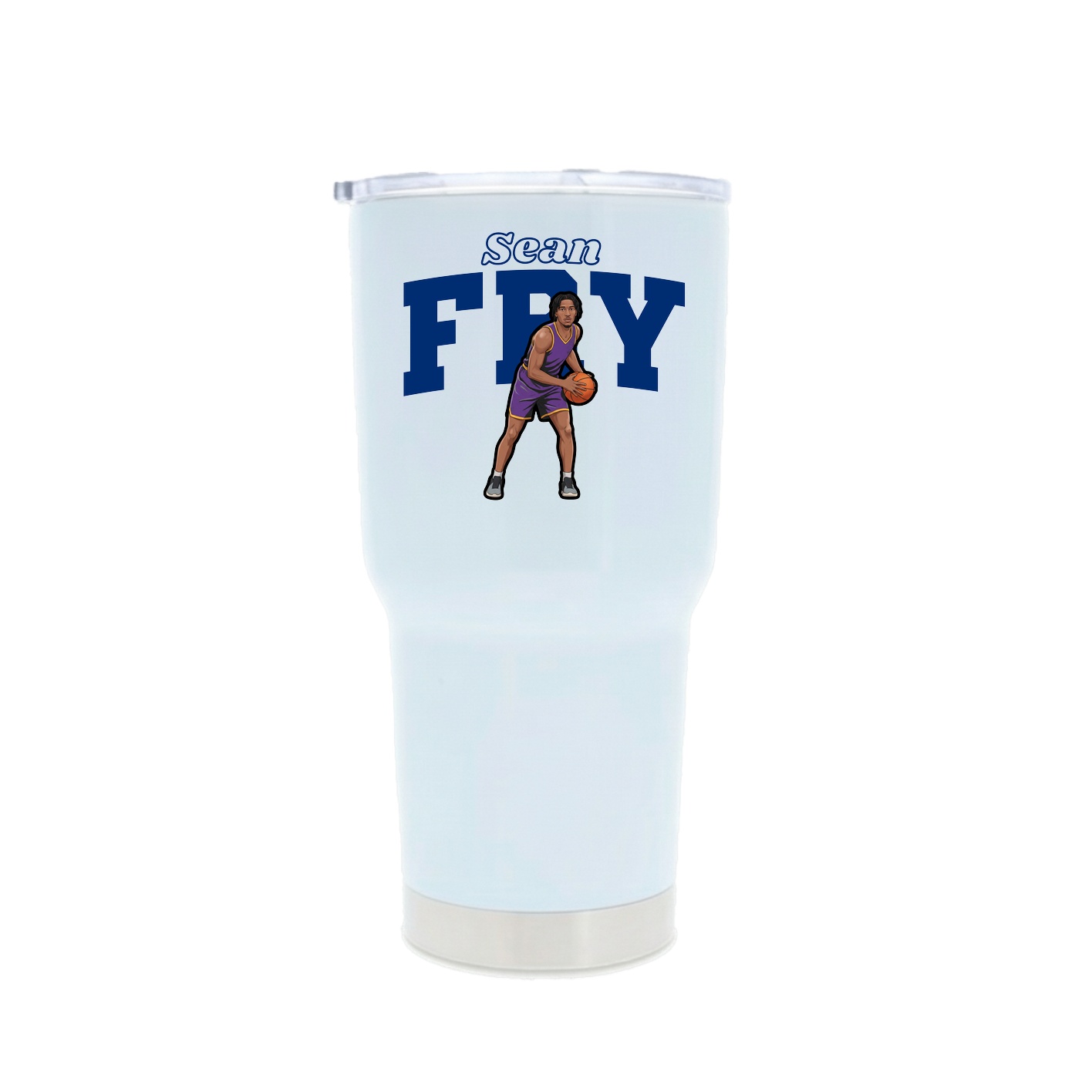 30oz Stainless Steel Tumbler — Name Arch in White