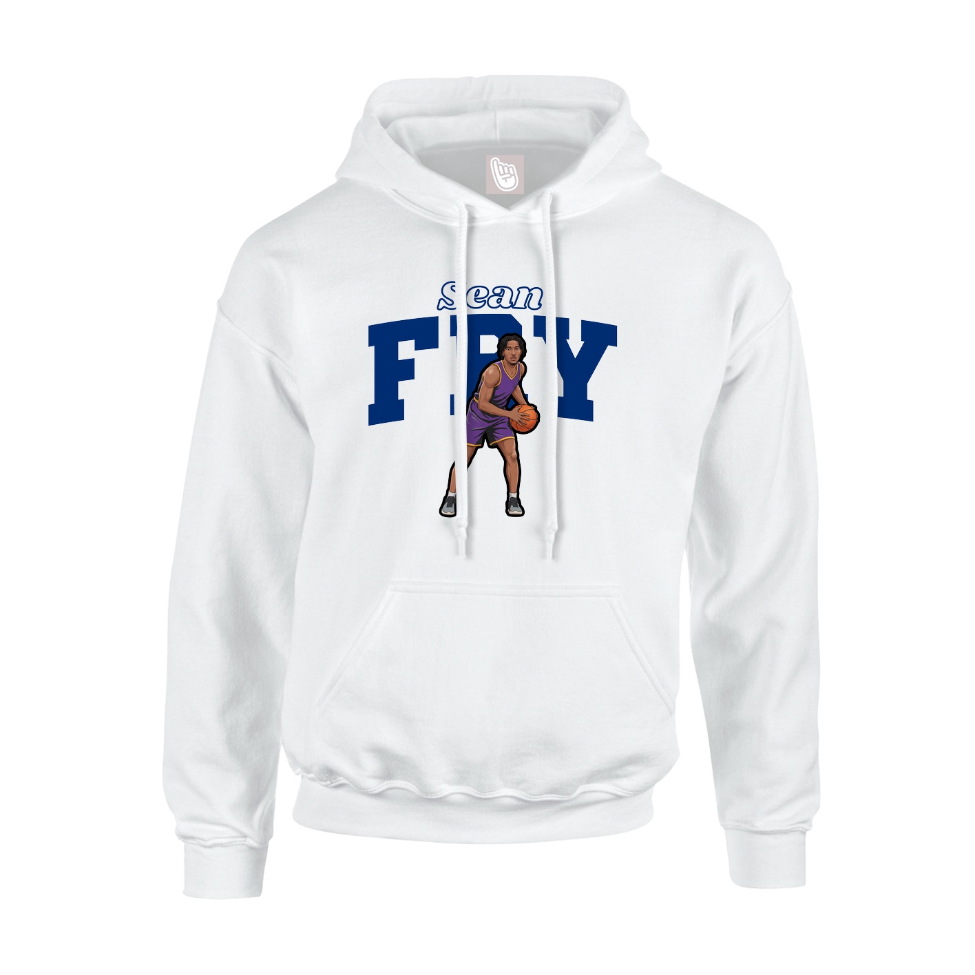Youth Hoodie — Name Arch in White