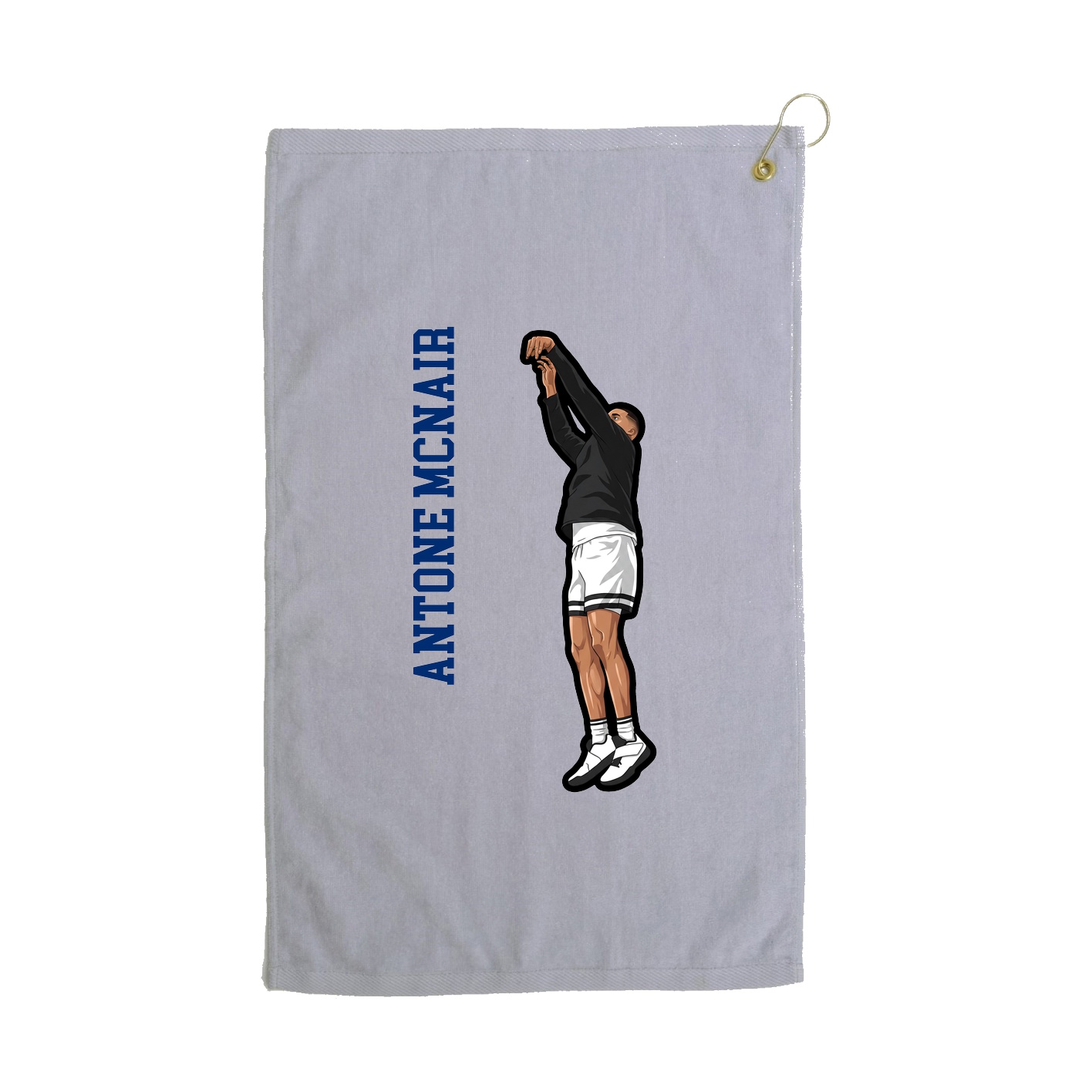 Golf Towel — Name Vertical in Grey