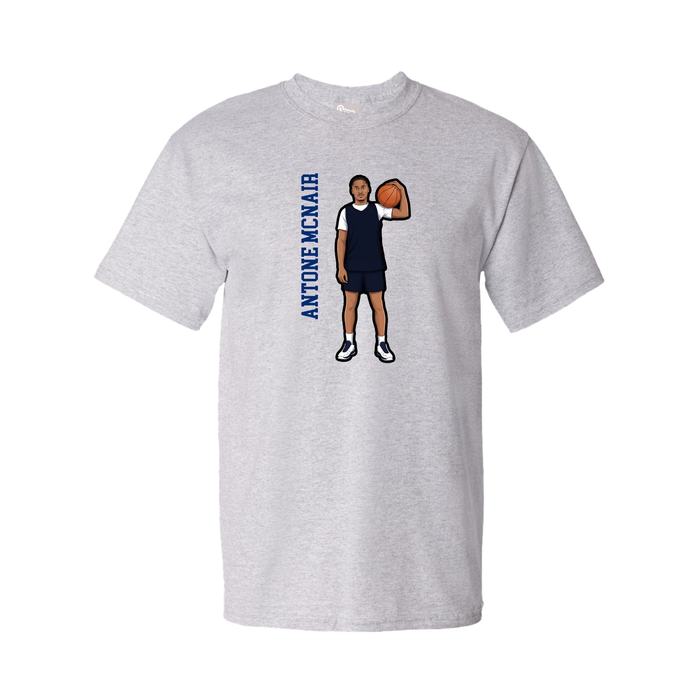 Tee — Name Vertical in Grey