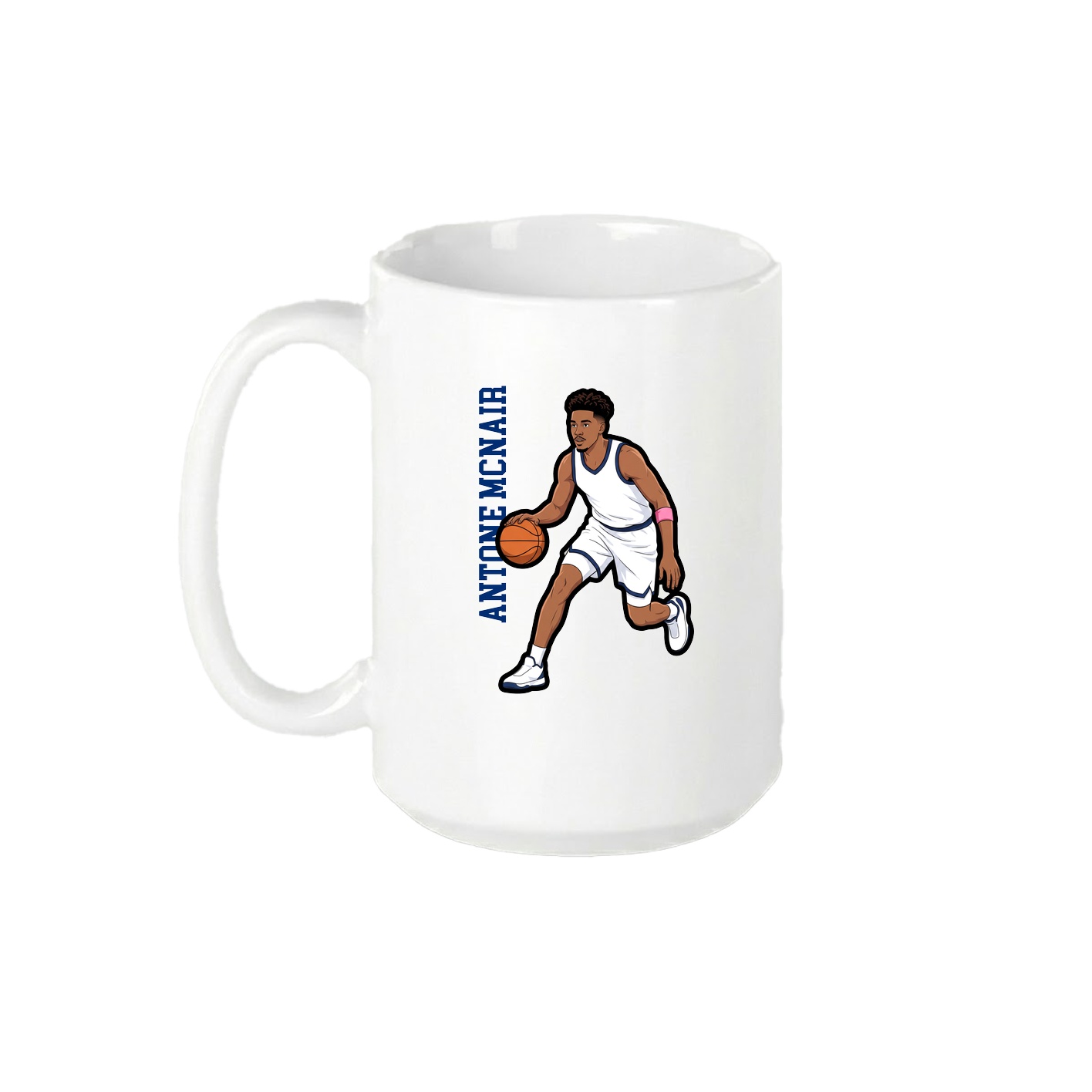 15oz Coffee Mug — Name Vertical in White