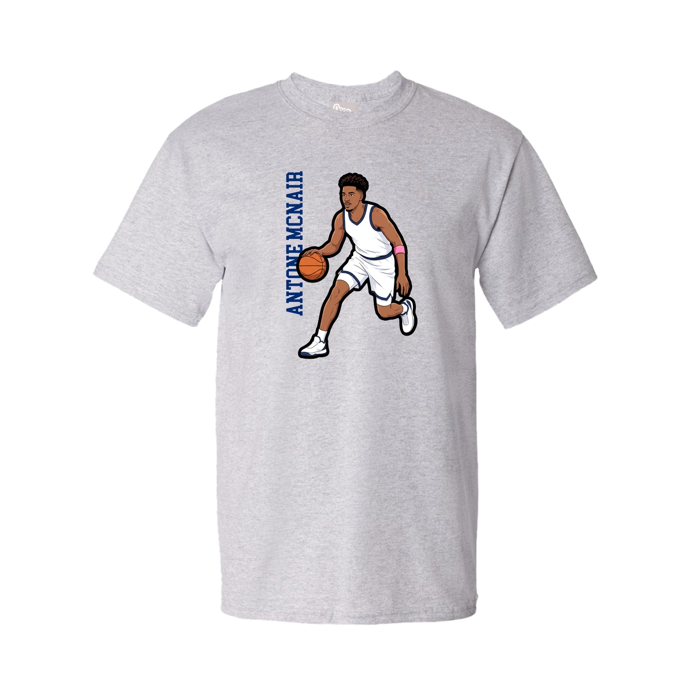 Youth Tee — Name Vertical in Grey
