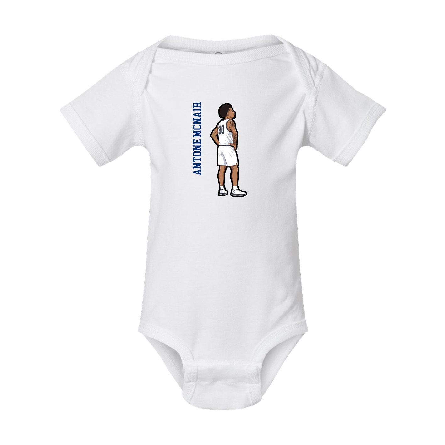 Baby Onesie — Name Vertical in White