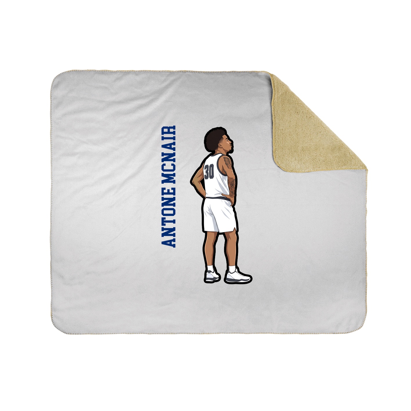 Throw Blanket — Name Vertical in White