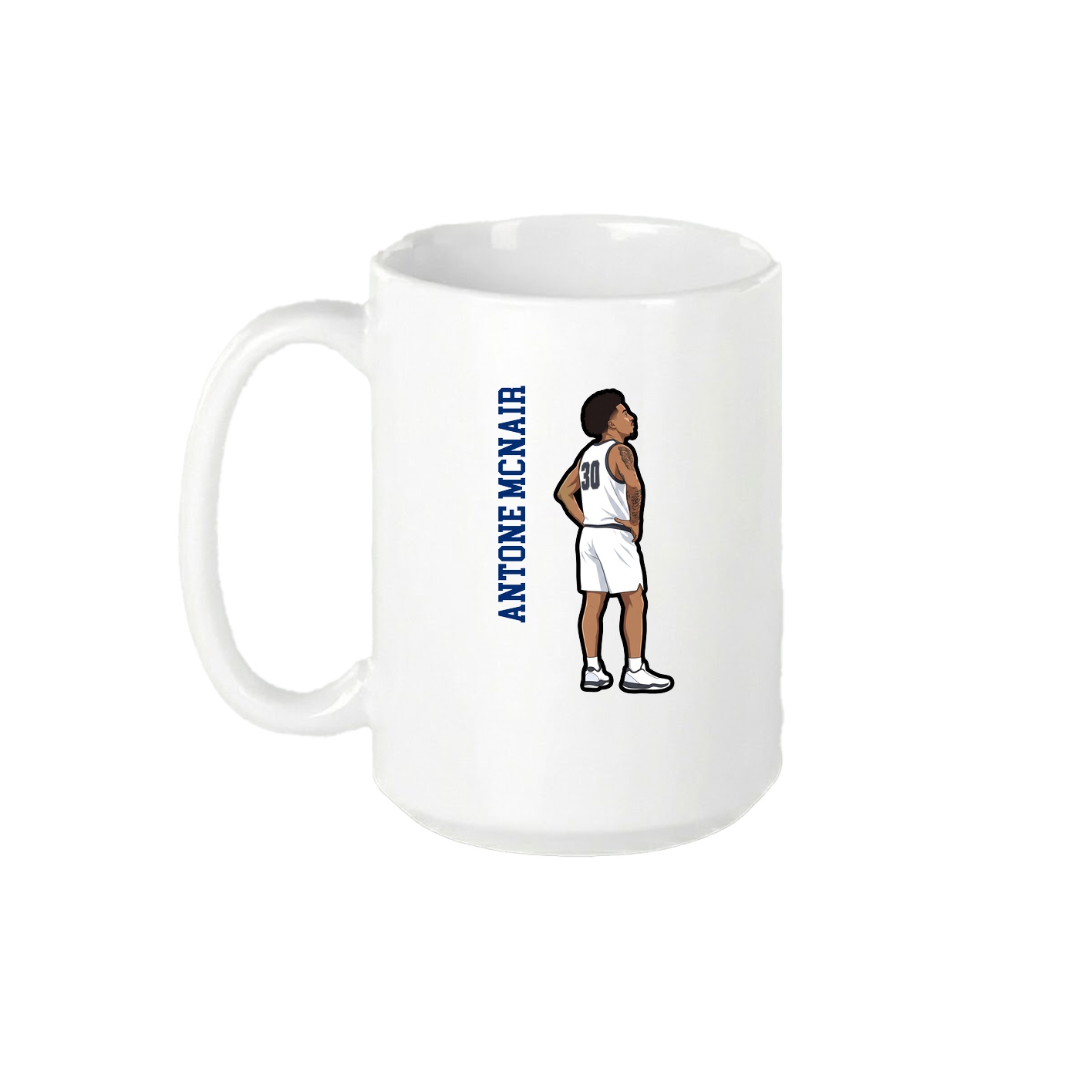 15oz Coffee Mug — Name Vertical in White