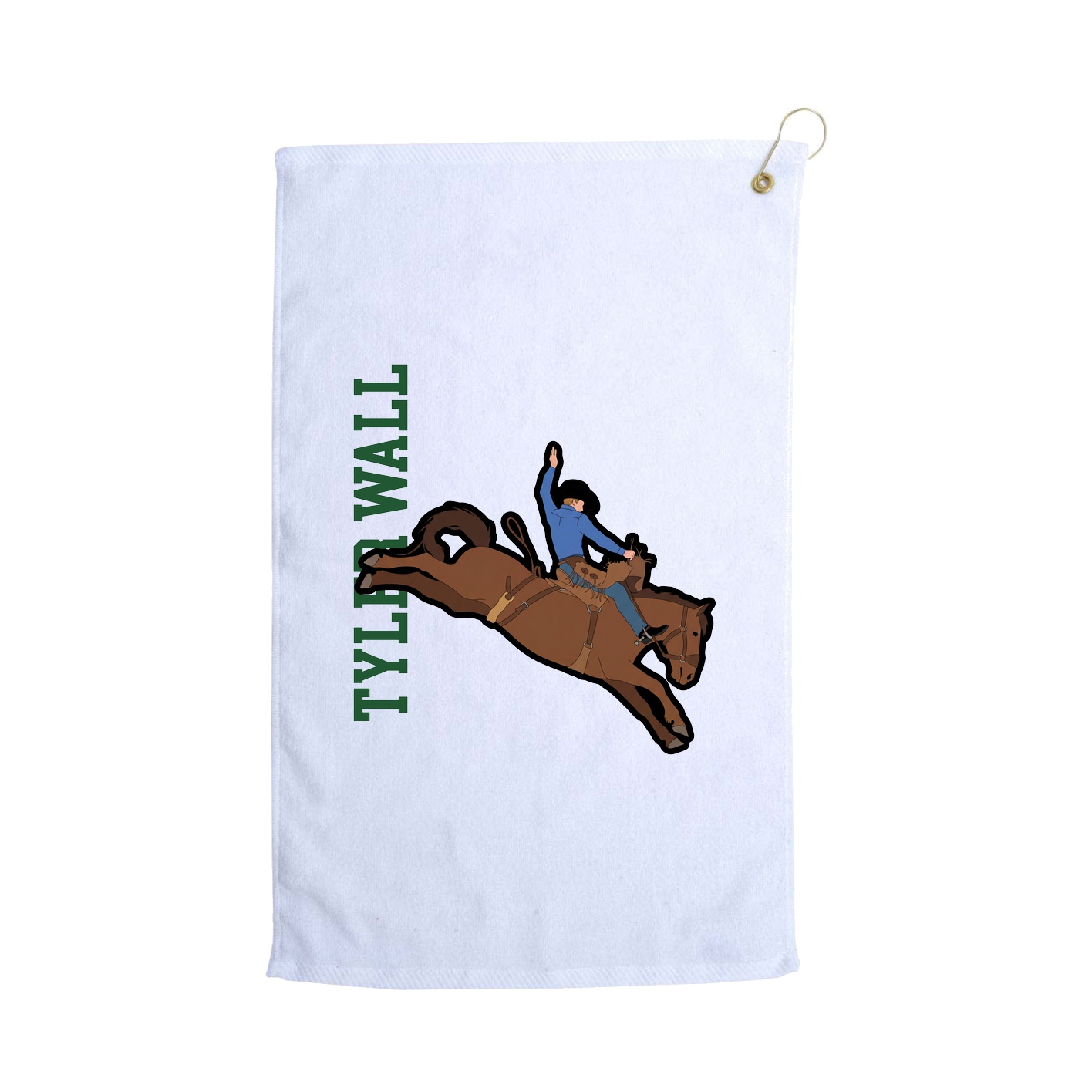 Golf Towel — Name Vertical in White