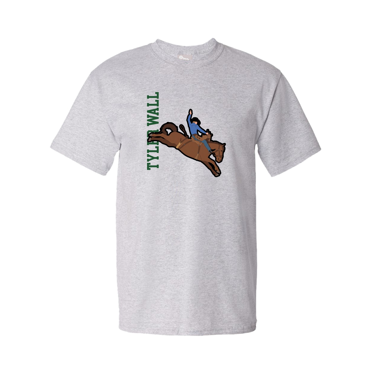 Tee — Name Vertical in Grey