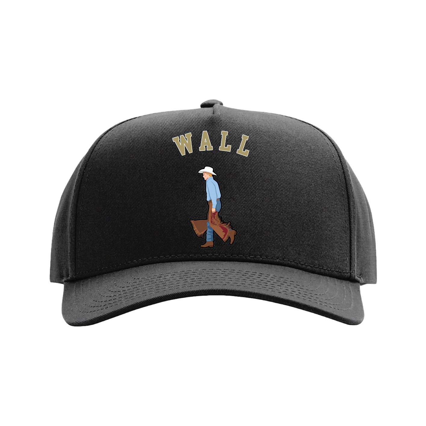 Full Fabric Five-Panel Champ Cap — Shirsey Arch in Black