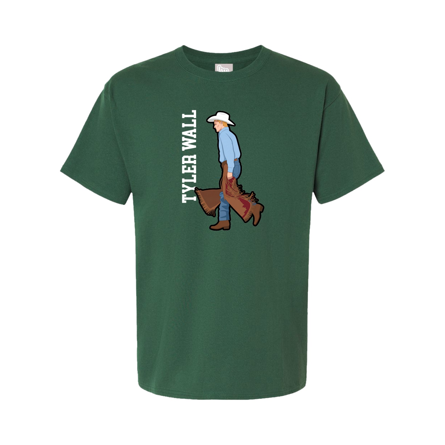 Tee — Name Vertical in Green