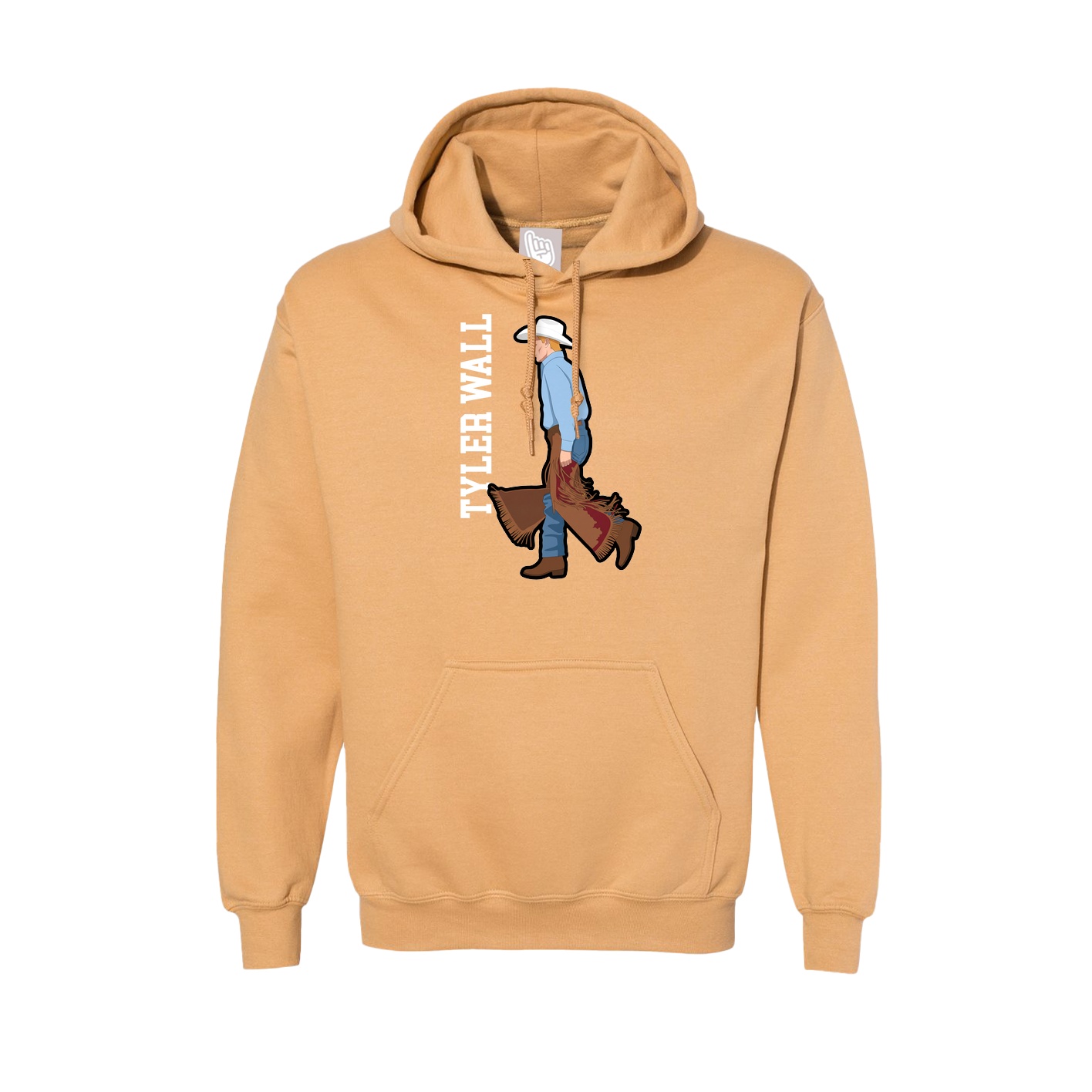 Hoodie — Name Vertical in Vegas Gold