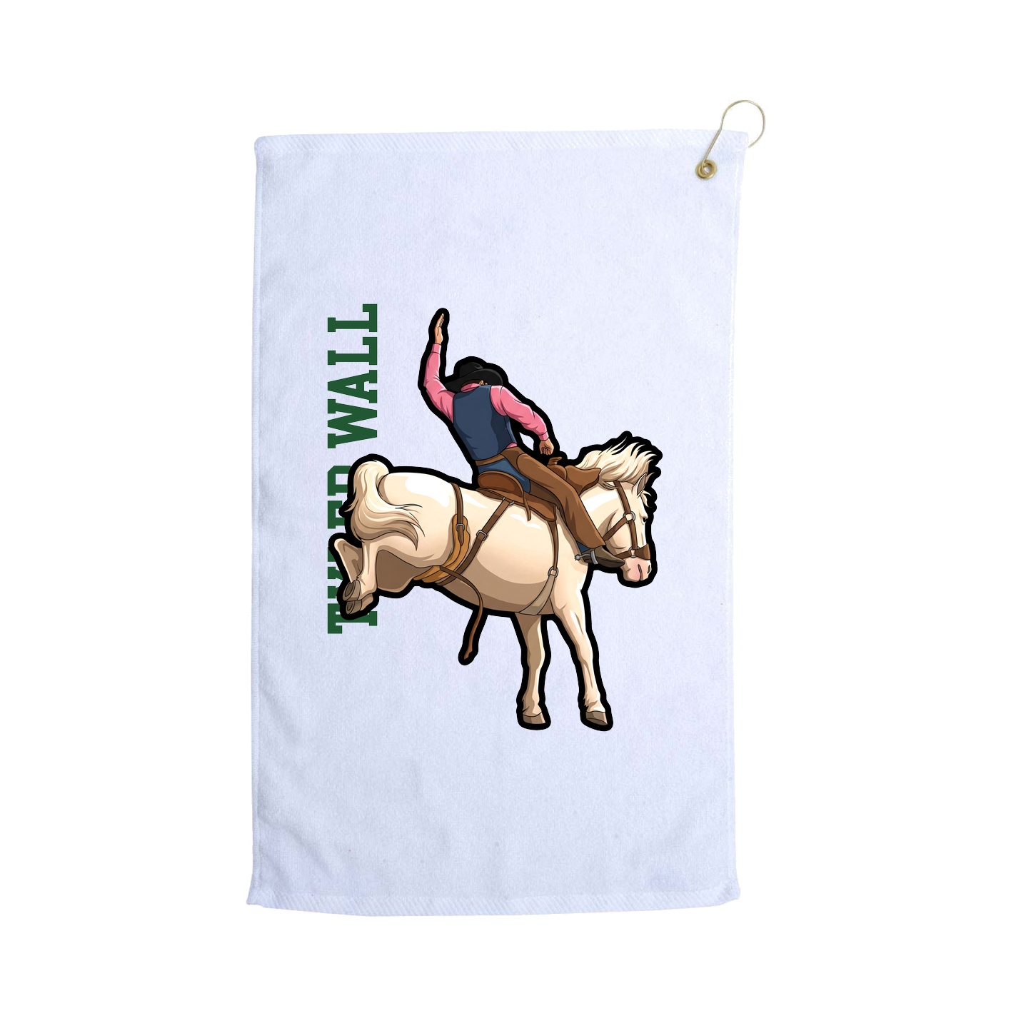 Golf Towel — Name Vertical in White