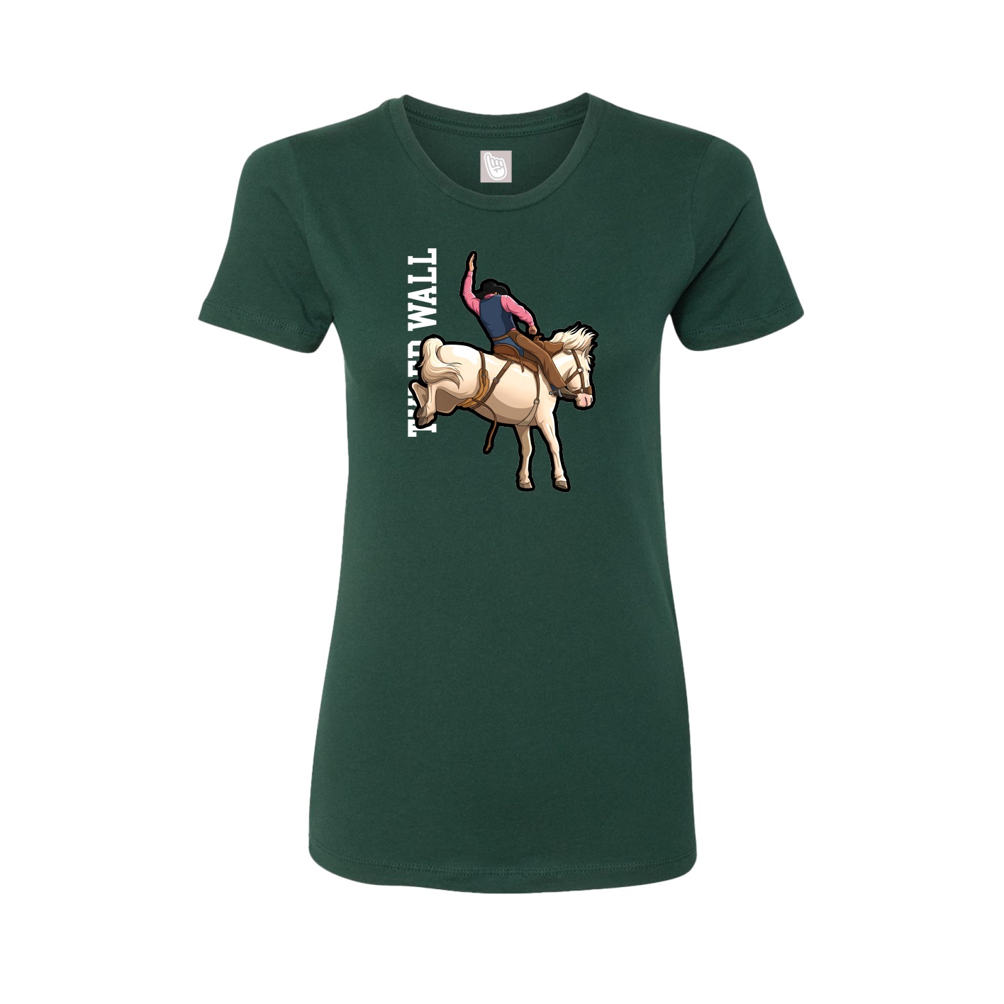 Fitted Women's Tee — Name Vertical in Green