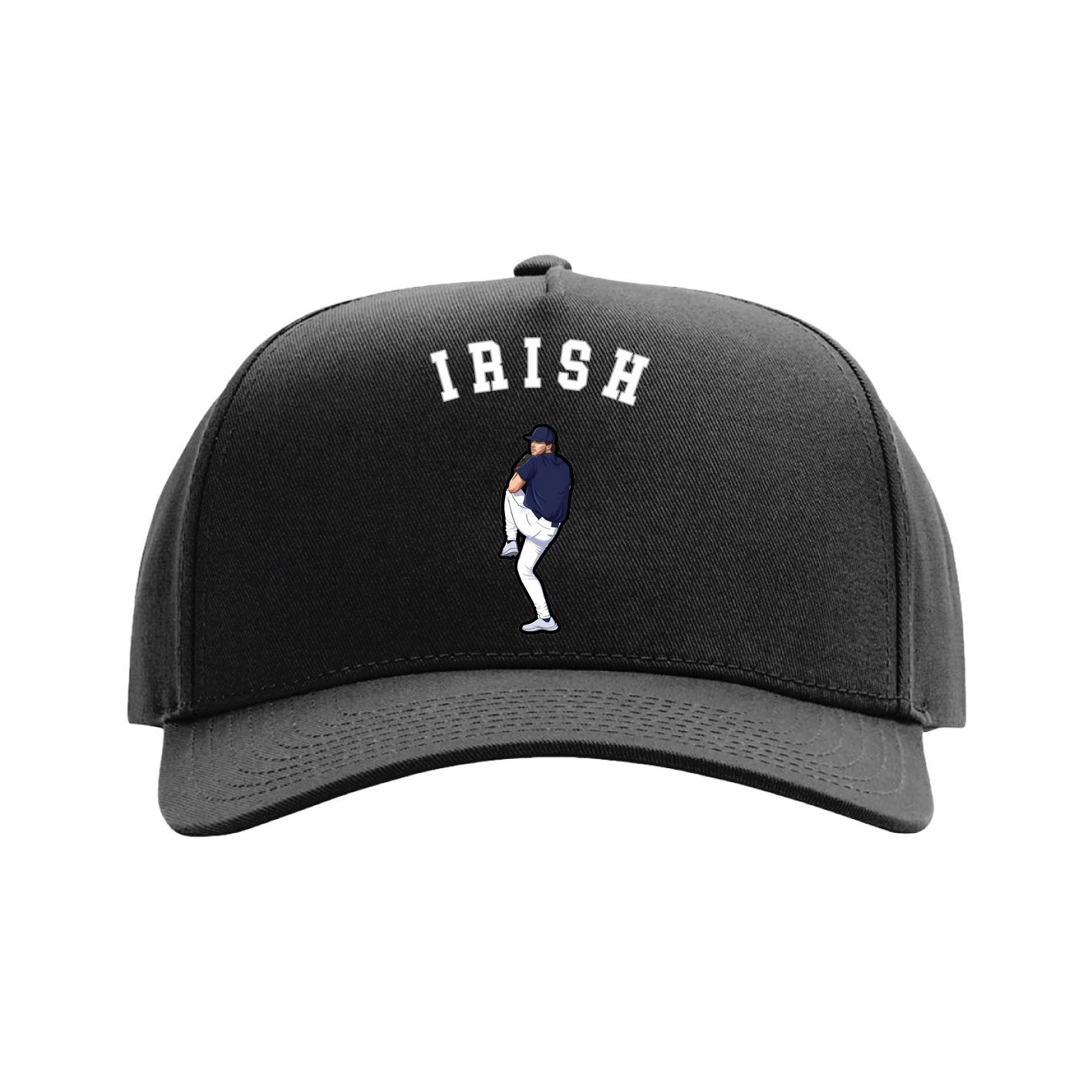 Full Fabric Five-Panel Champ Cap — Shirsey Arch in Black