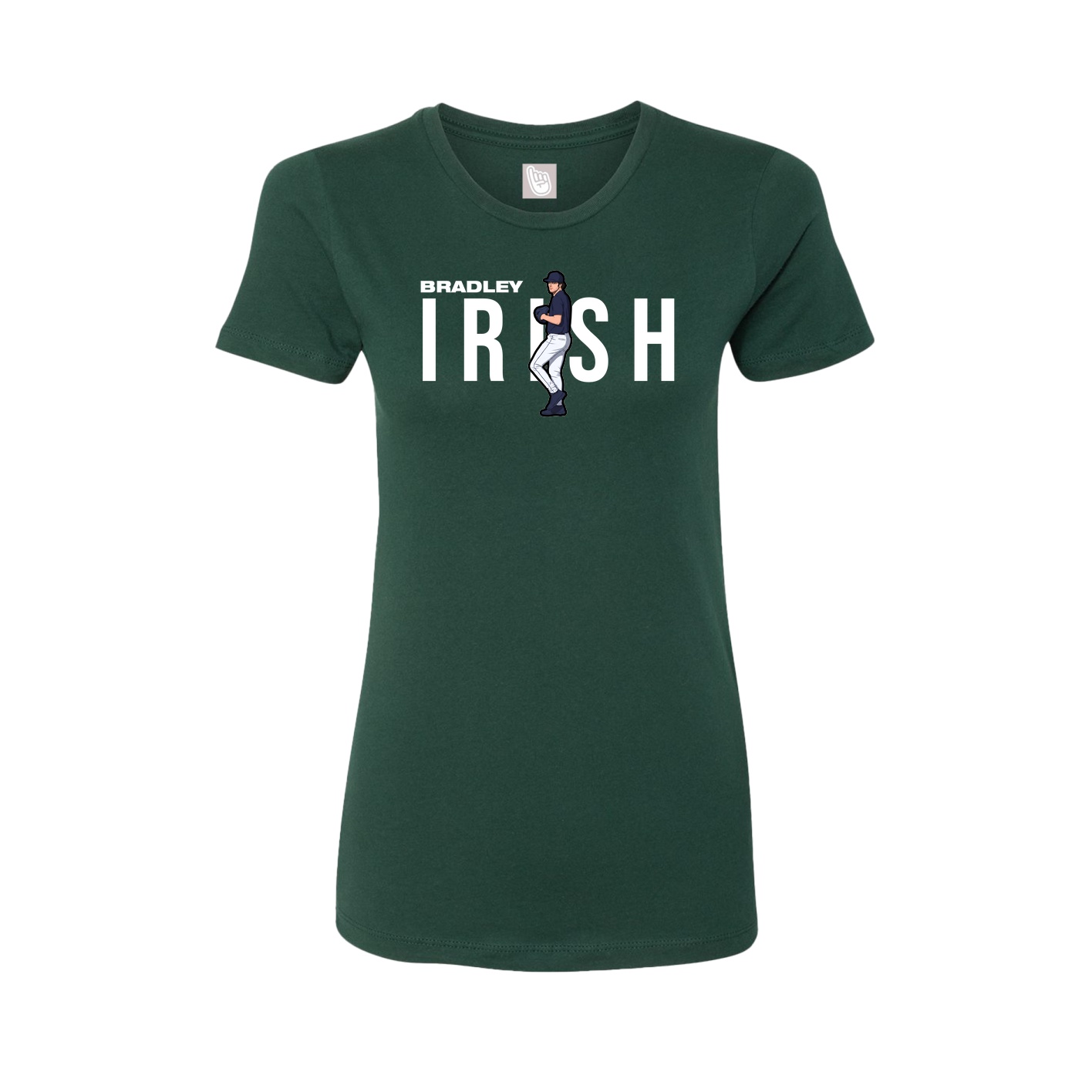 Fitted Women's Tee — Player Name in Green