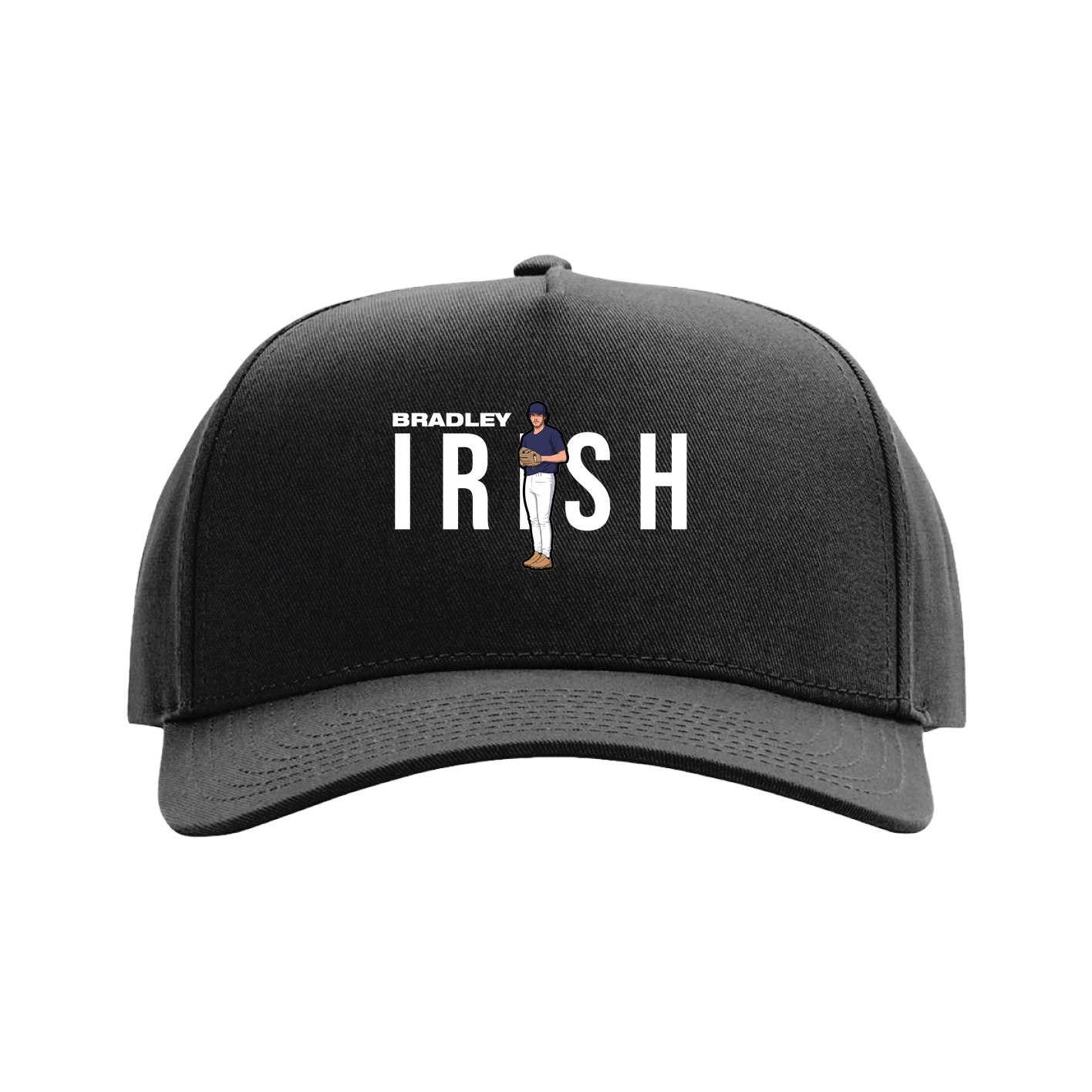 Full Fabric Five-Panel Champ Cap — Player Name in Black