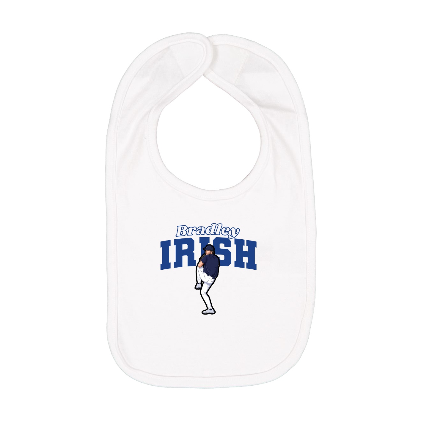 Infant Bib — Name Arch in White