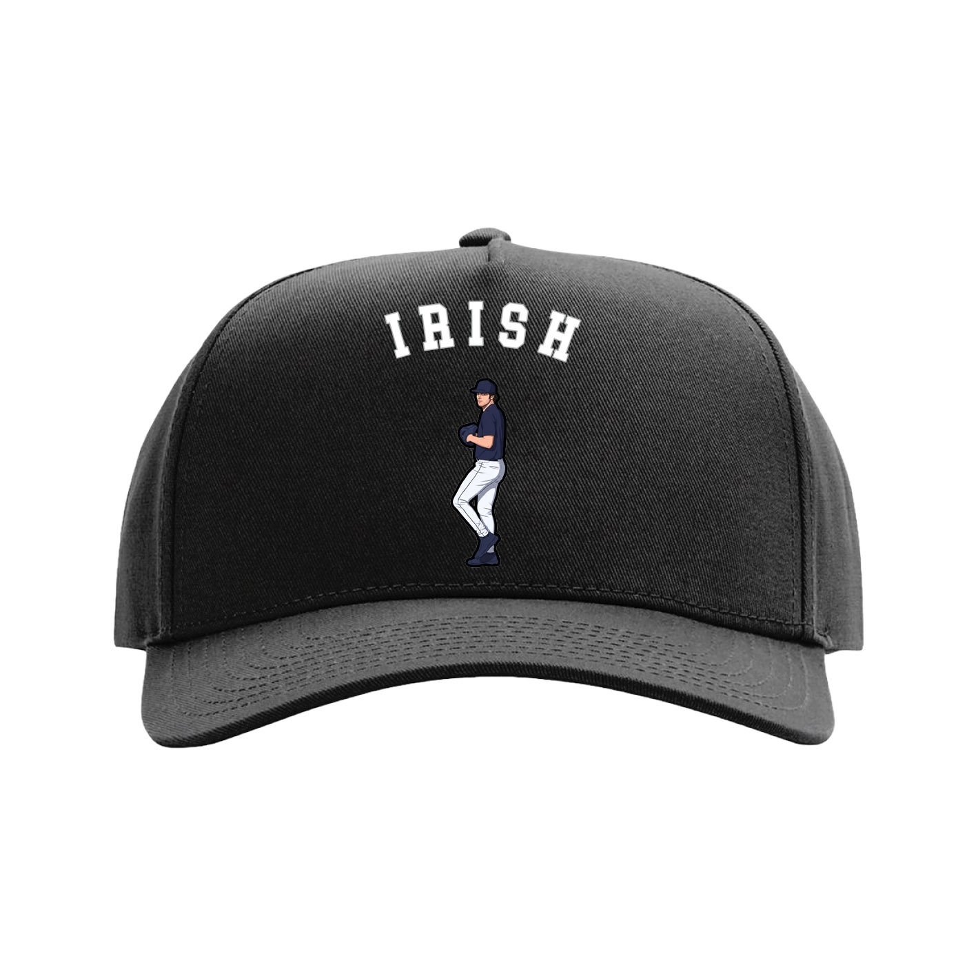 Full Fabric Five-Panel Champ Cap — Shirsey Arch in Black
