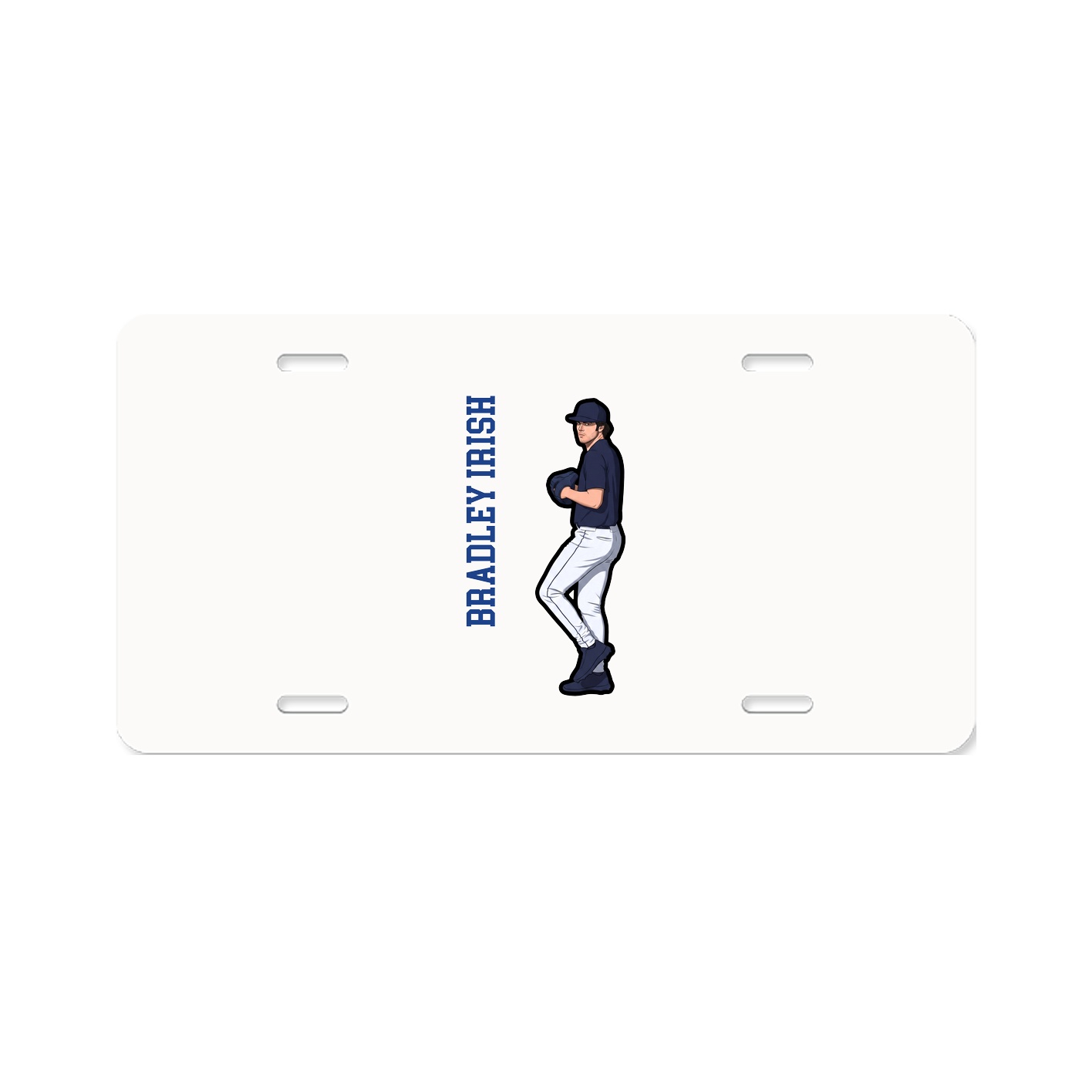 License Plate — Name Vertical in Classic