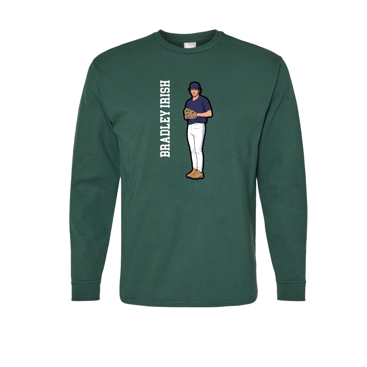 Long Sleeve Tee — Name Vertical in Green