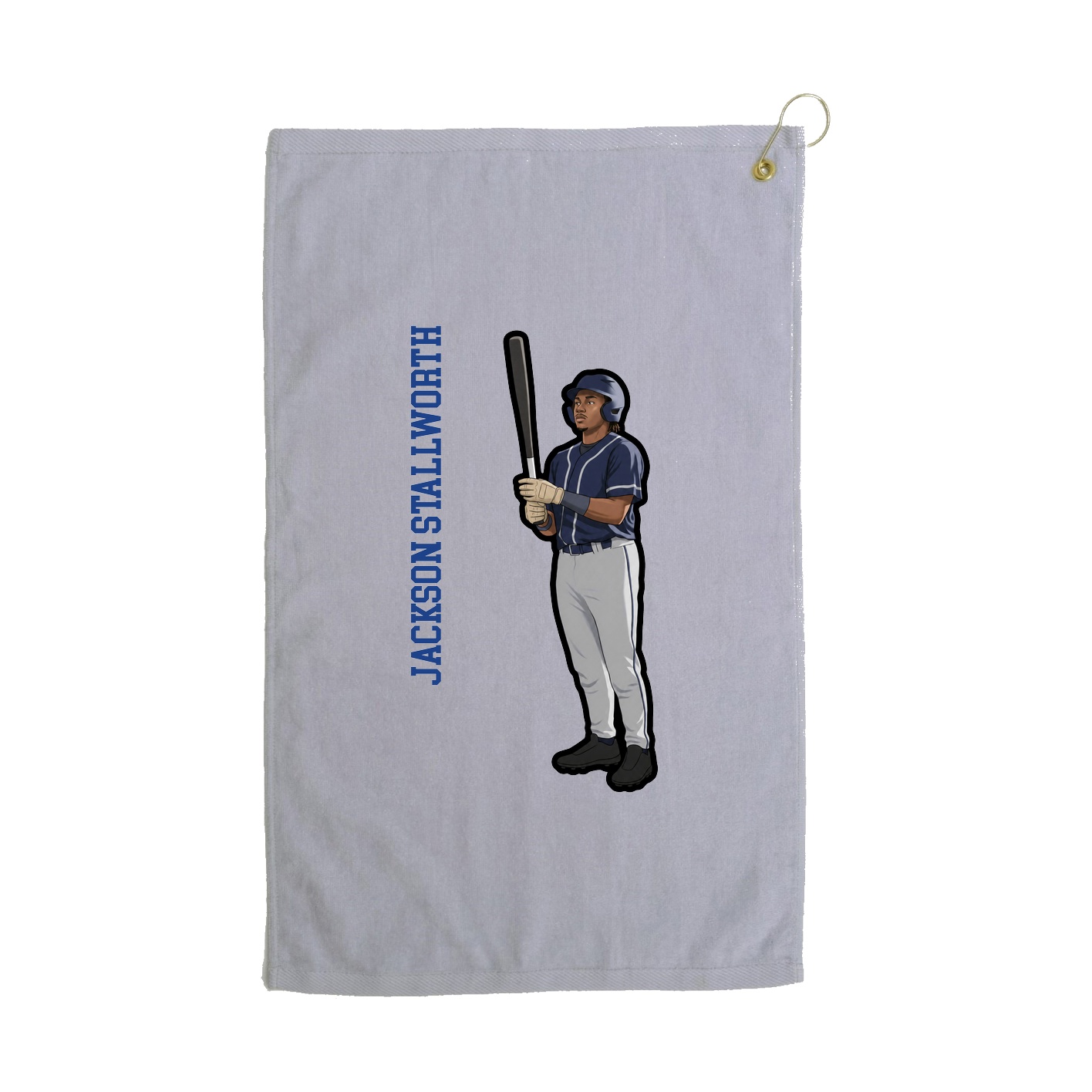 Golf Towel — Name Vertical in Grey