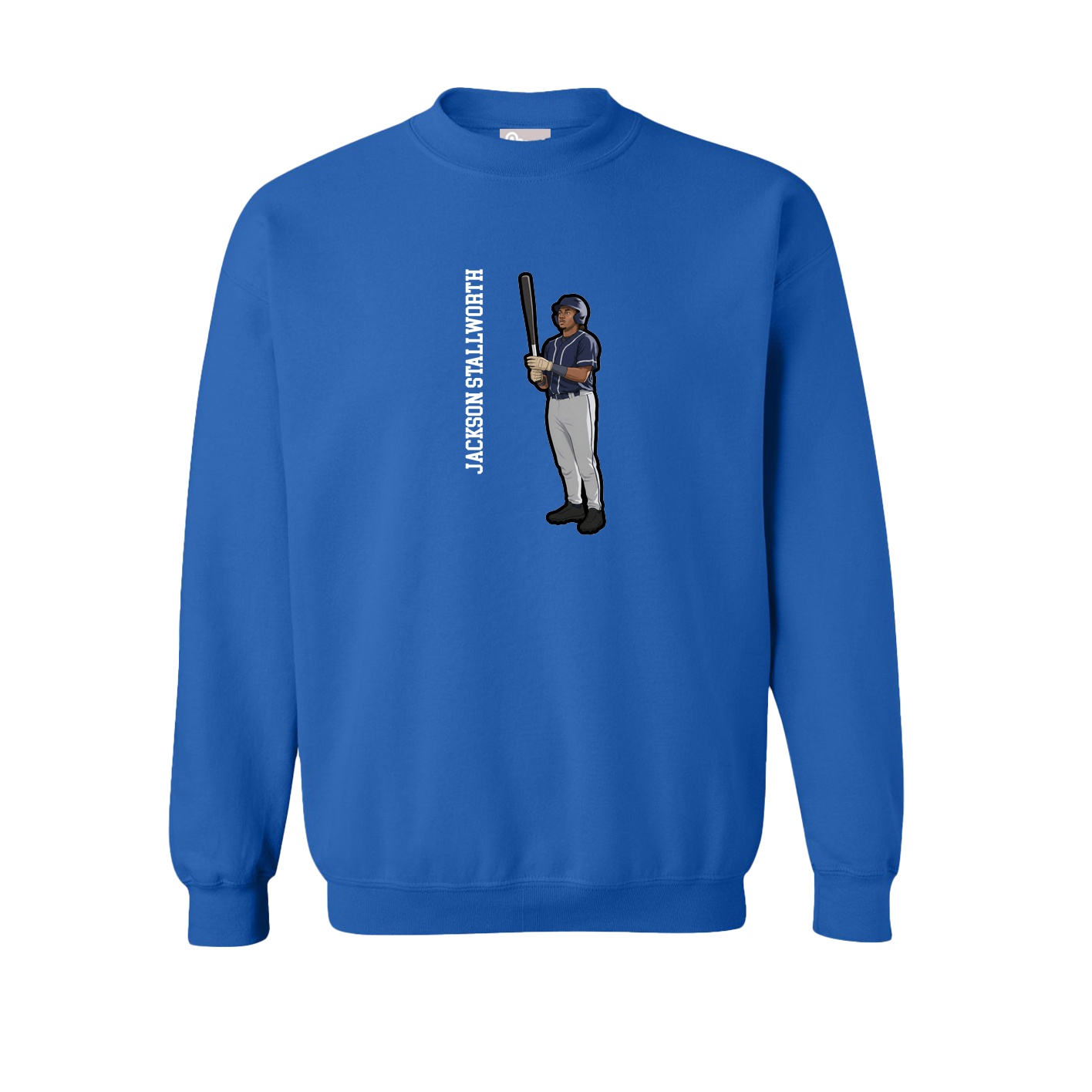 Fleece Crew — Name Vertical in Royal