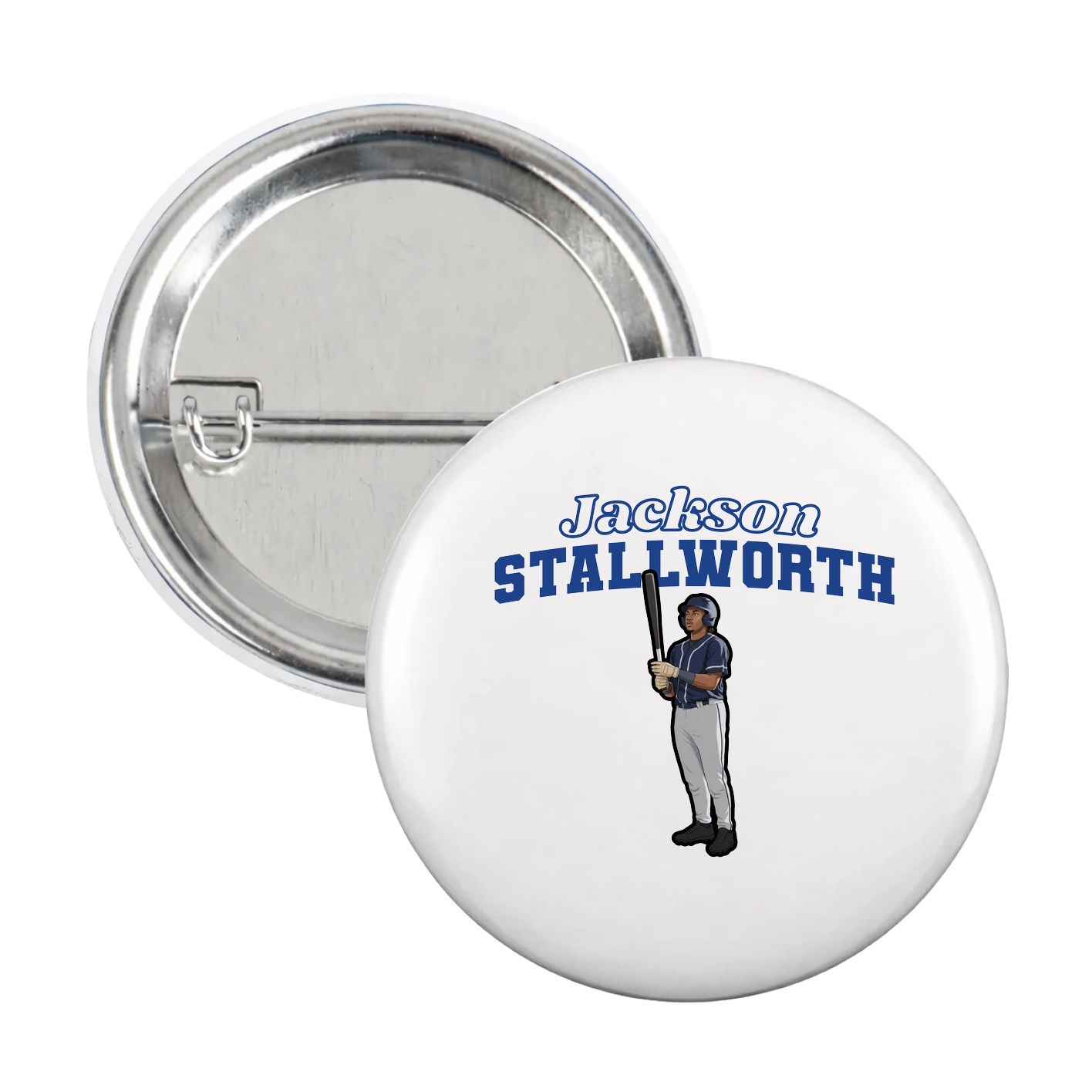 Game Day Button — Name Arch in White