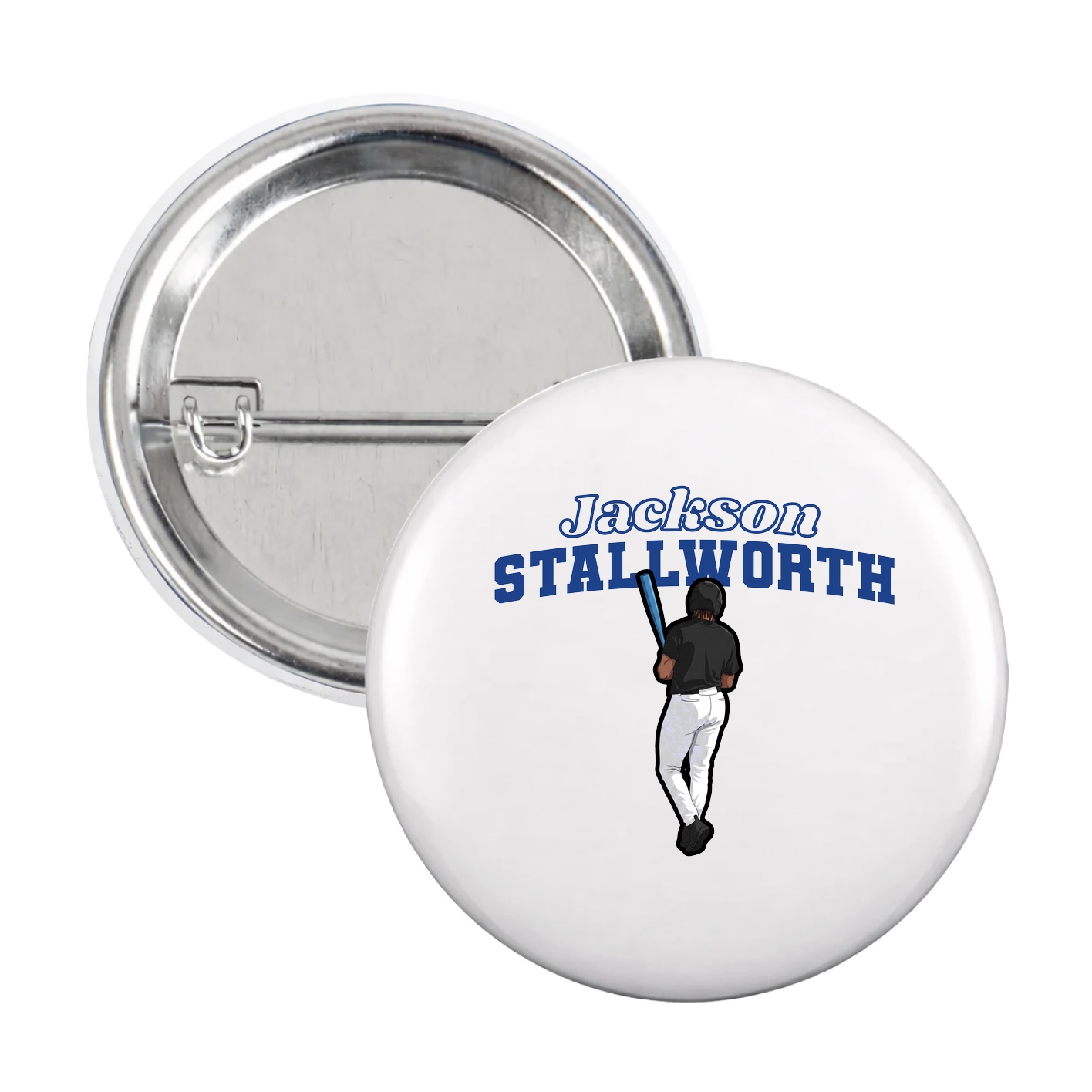 Game Day Button — Name Arch in White