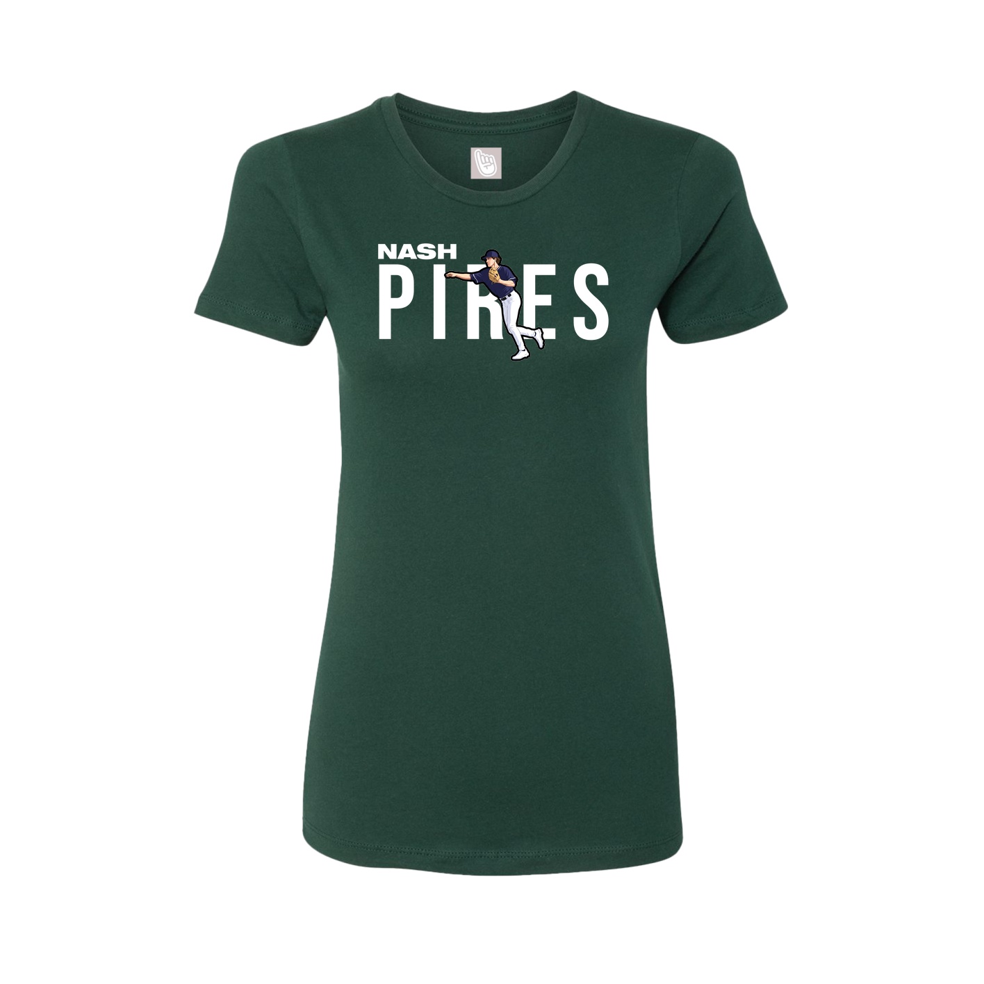 Fitted Women's Tee — Player Name in Green