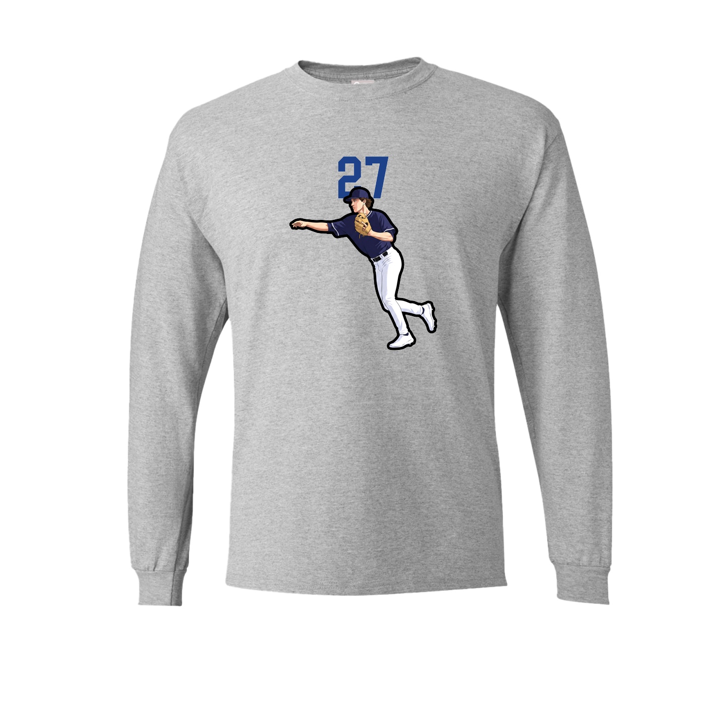 Long Sleeve Tee — Number Top in Grey