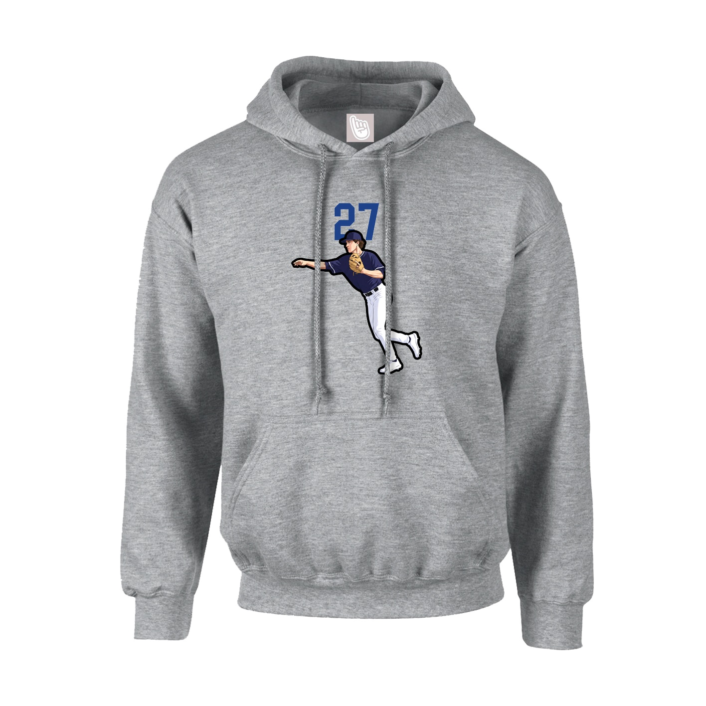 Youth Hoodie — Number Top in Grey