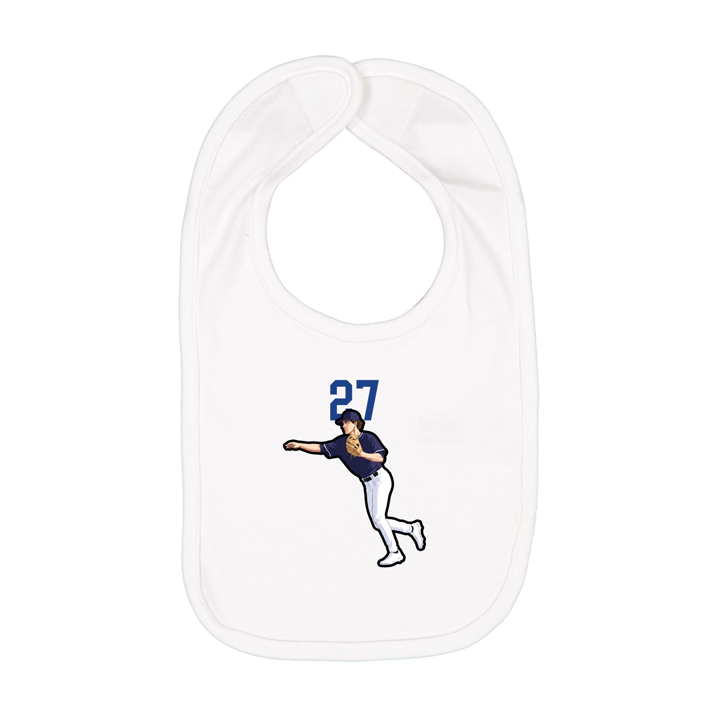 Infant Bib — Number Top in White