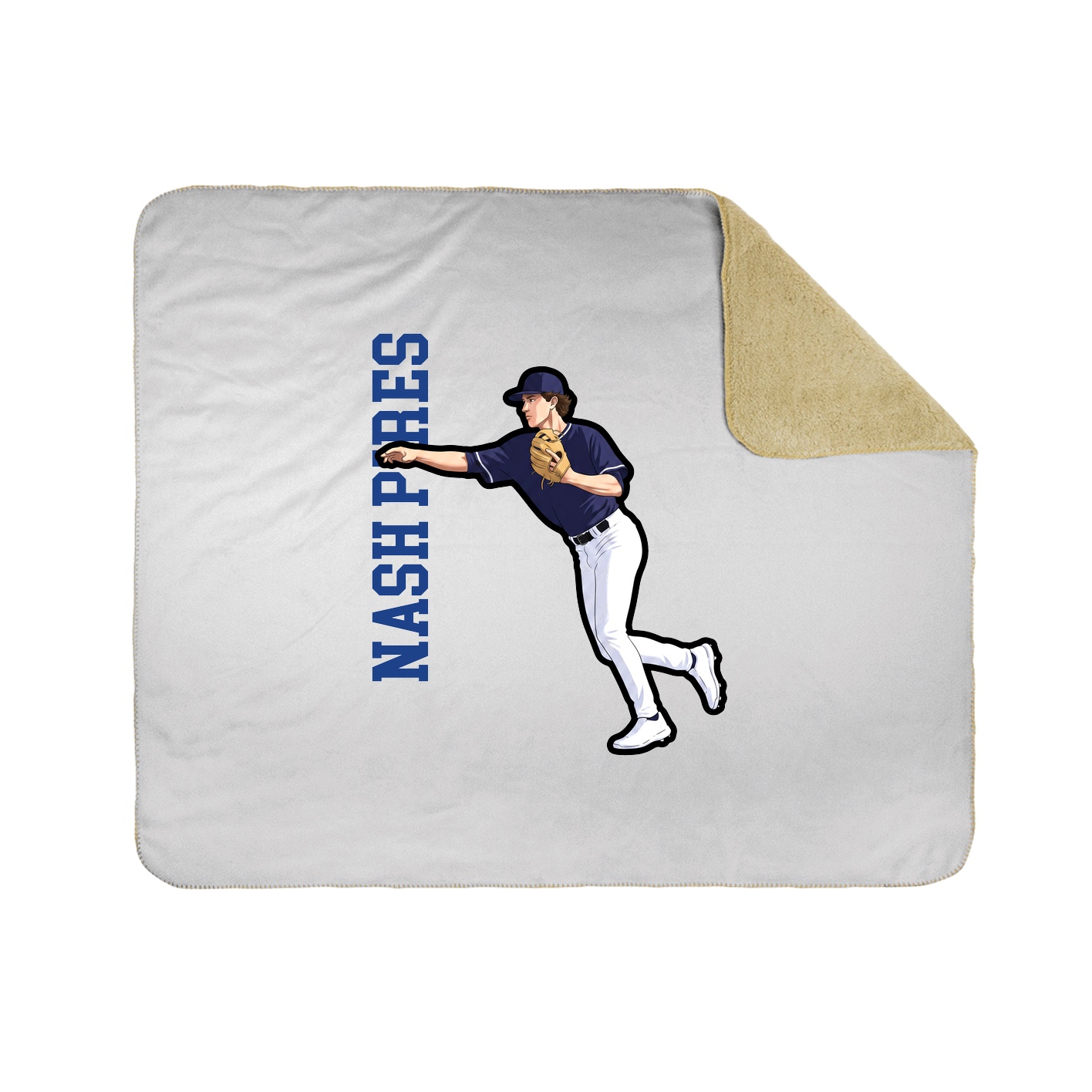 Throw Blanket — Name Vertical in White