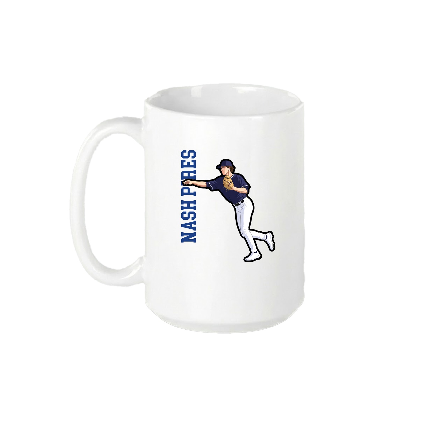 15oz Coffee Mug — Name Vertical in White