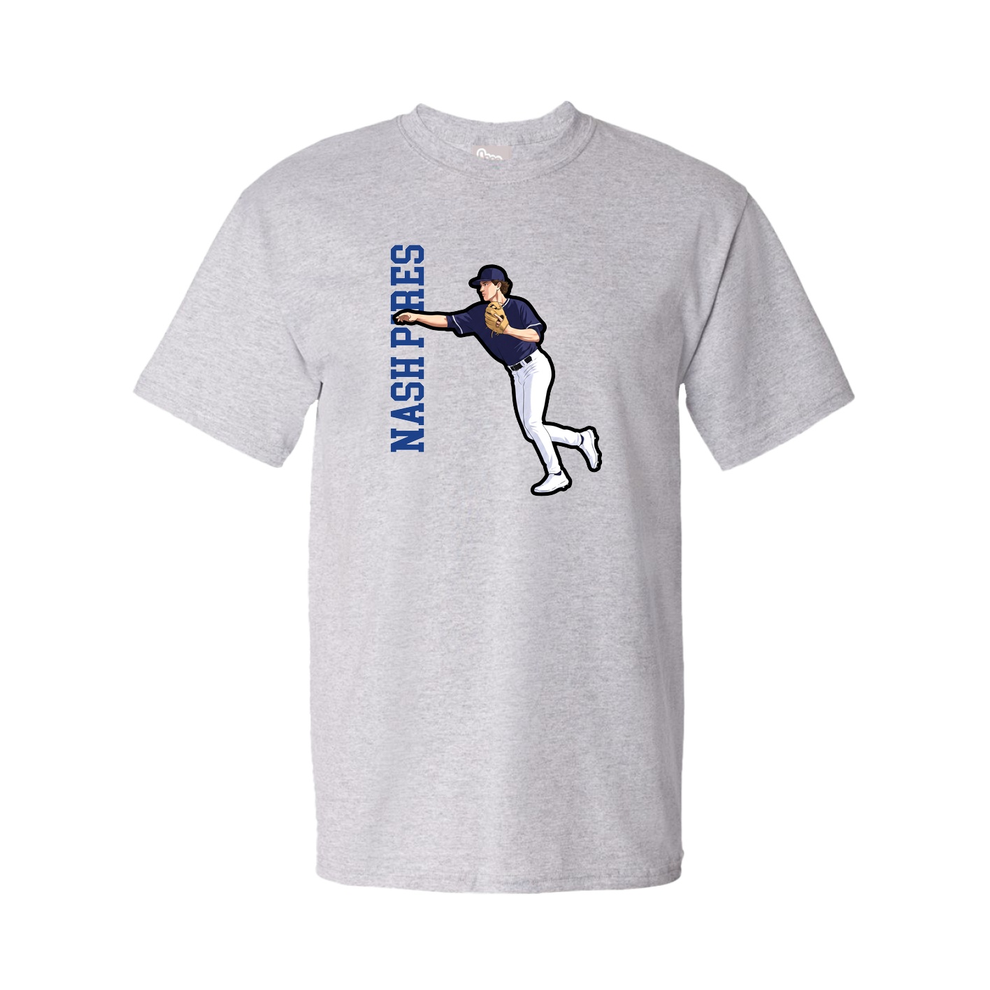 Youth Tee — Name Vertical in Grey