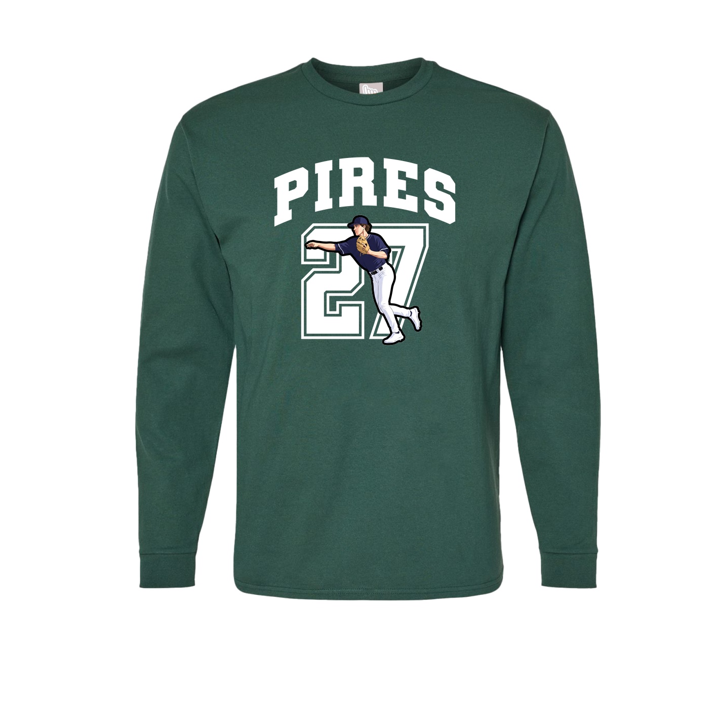 Long Sleeve Tee — Number in Green
