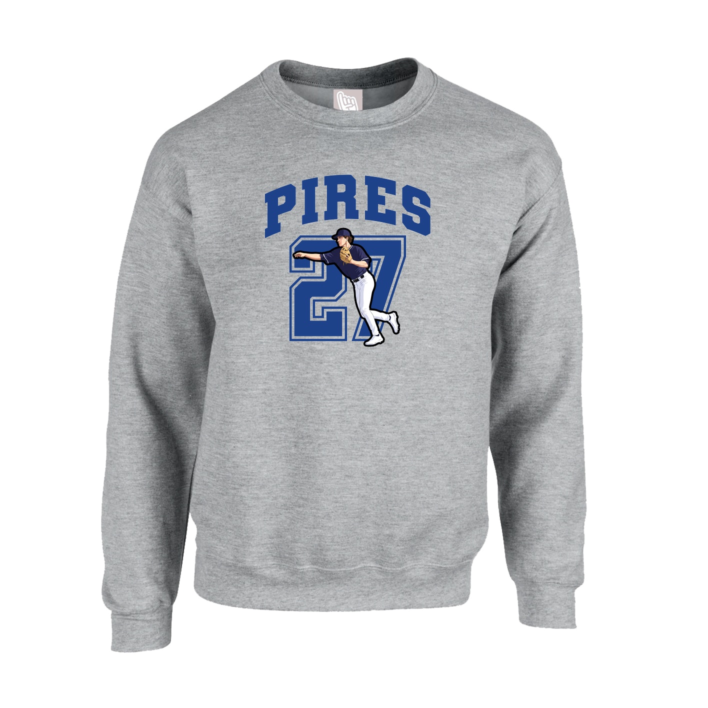 Fleece Crew — Number in Grey