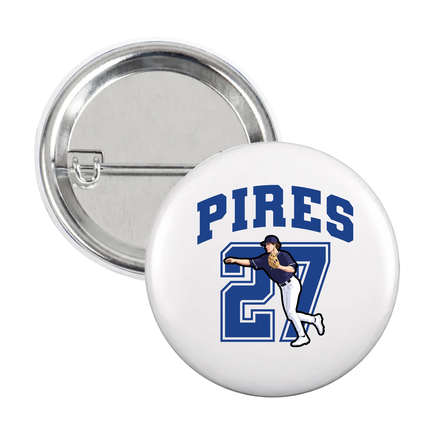 Game Day Button — Number in White
