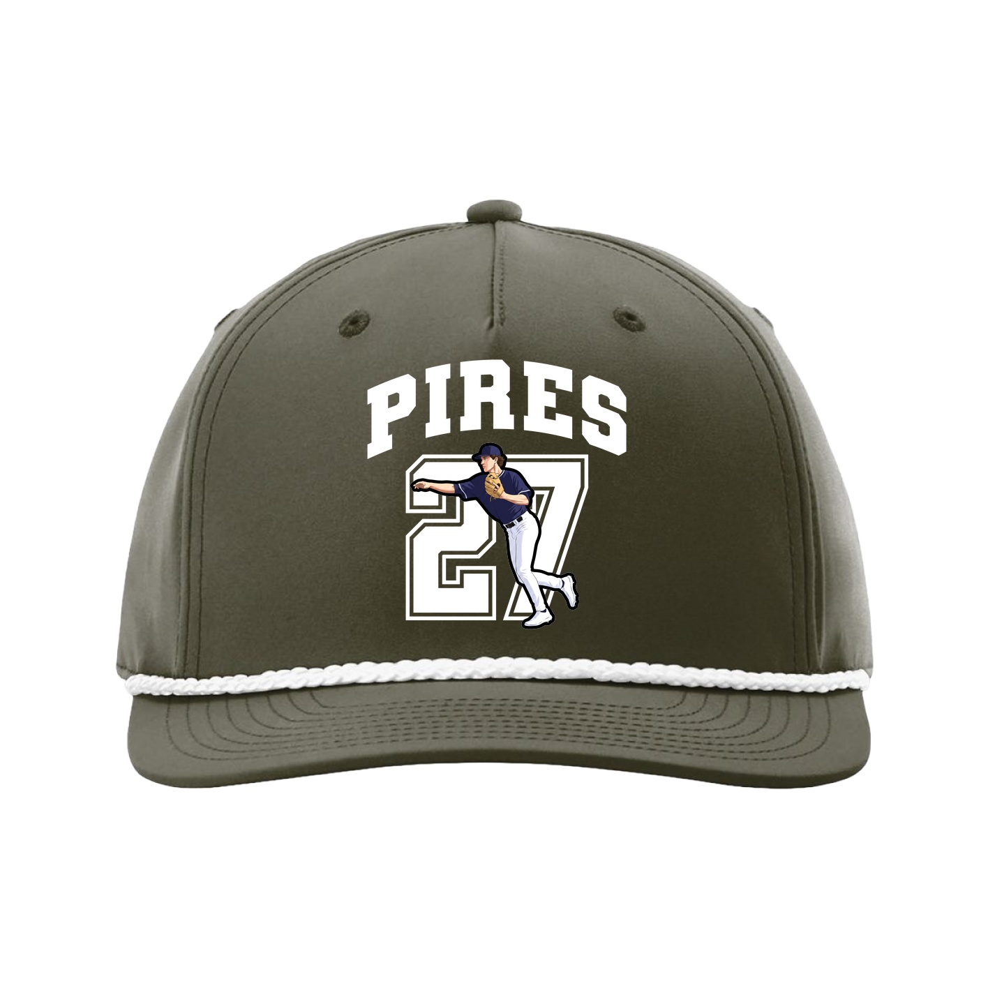Five-Panel Classic Rope Cap — Number in Green