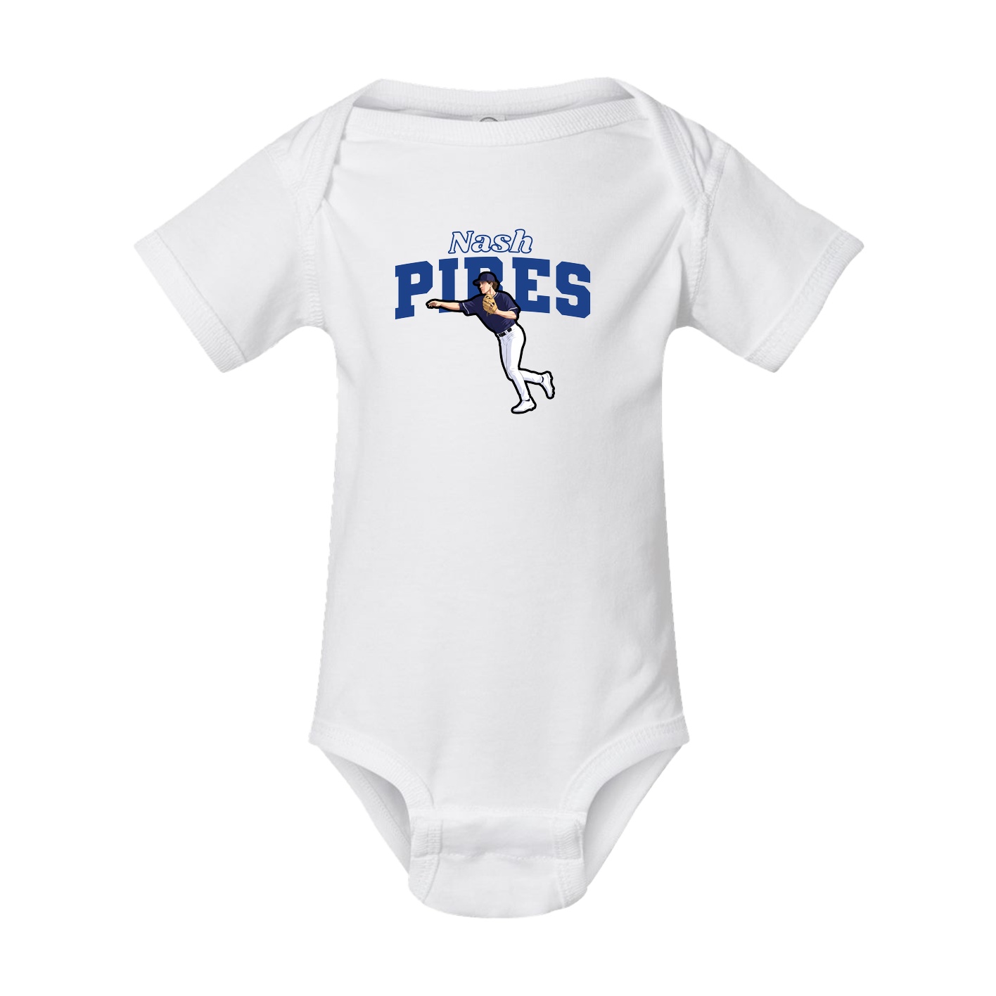 Baby Onesie — Name Arch in White