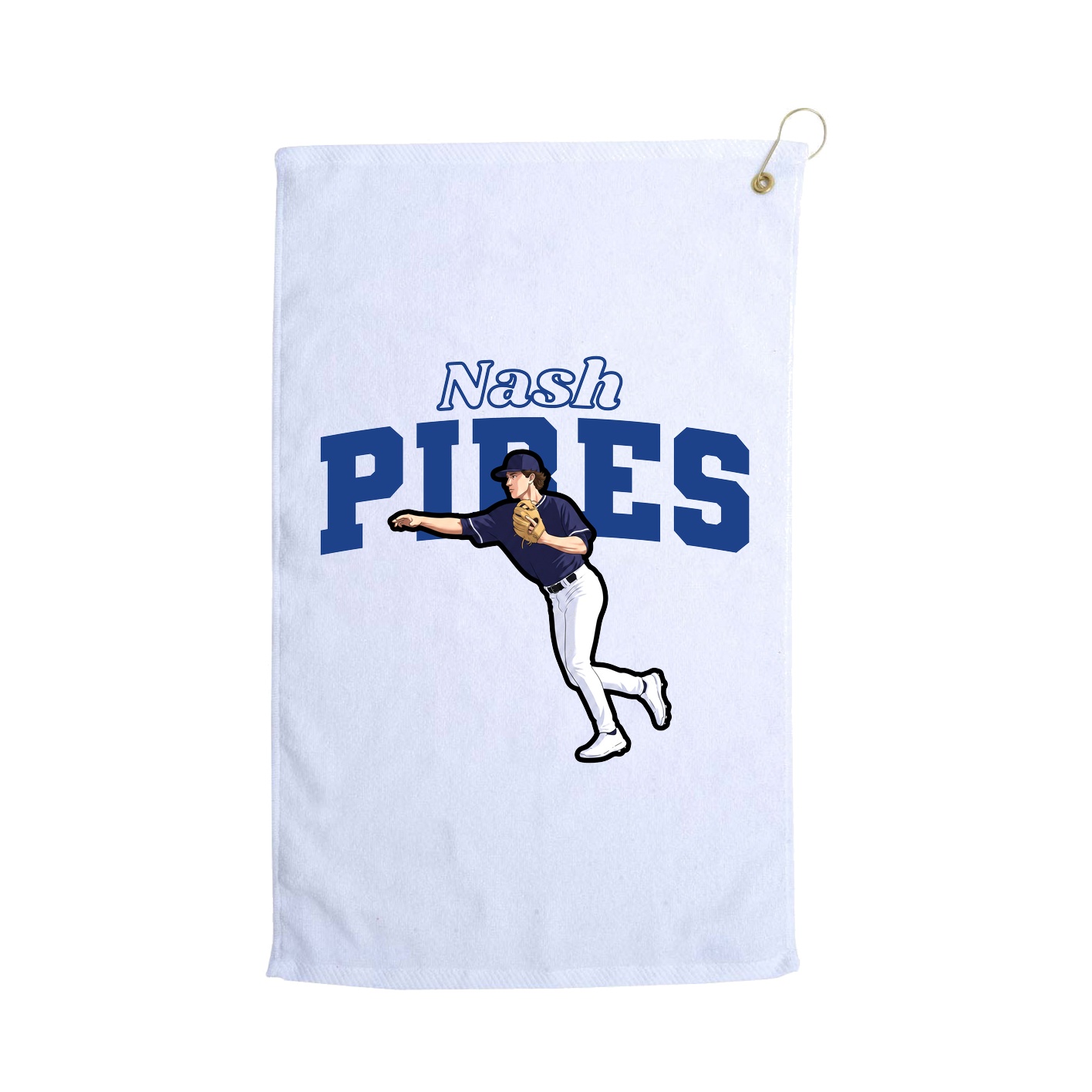 Golf Towel — Name Arch in White