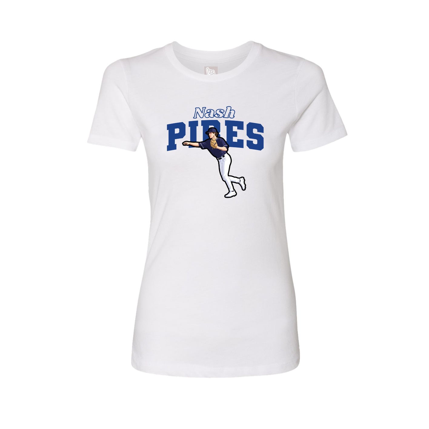 Fitted Women's Tee — Name Arch in White