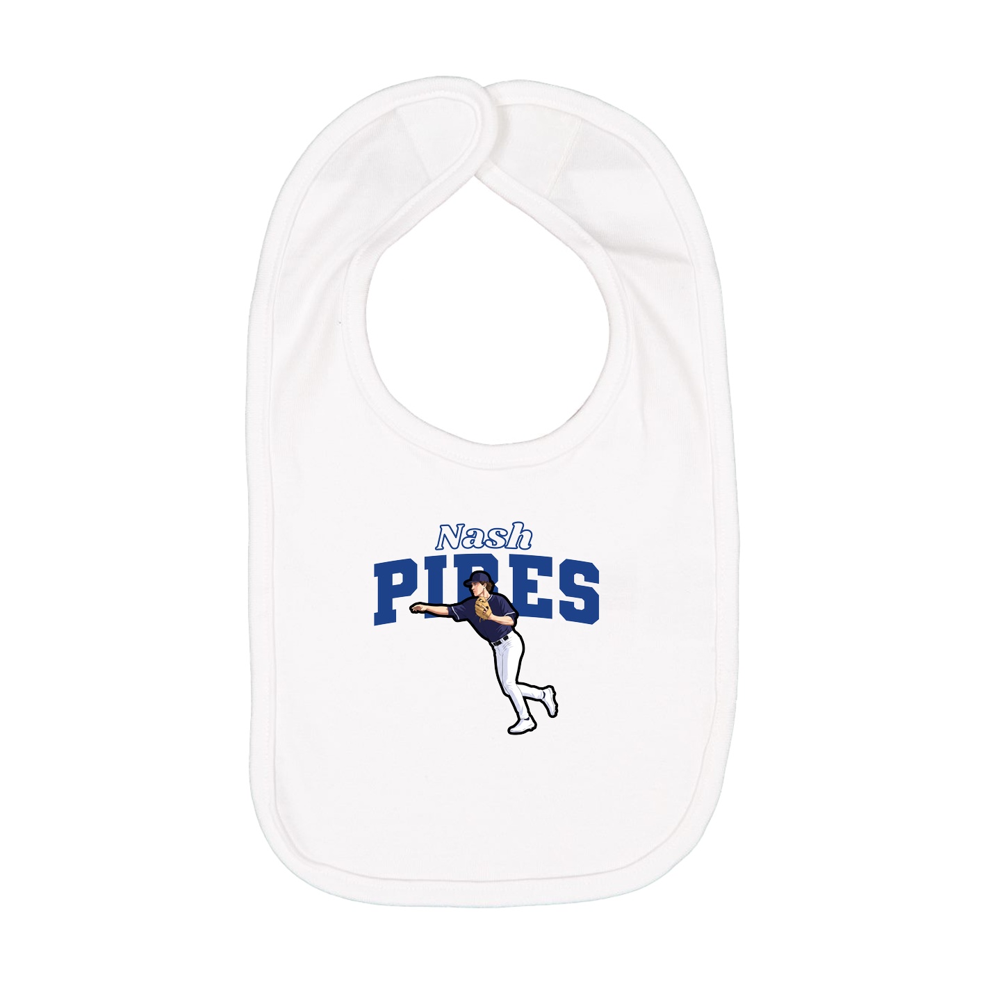 Infant Bib — Name Arch in White