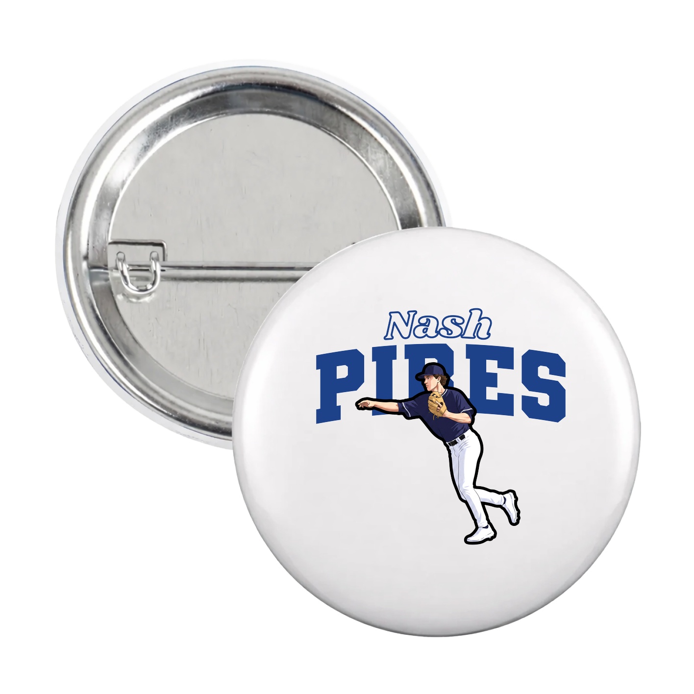 Game Day Button — Name Arch in White