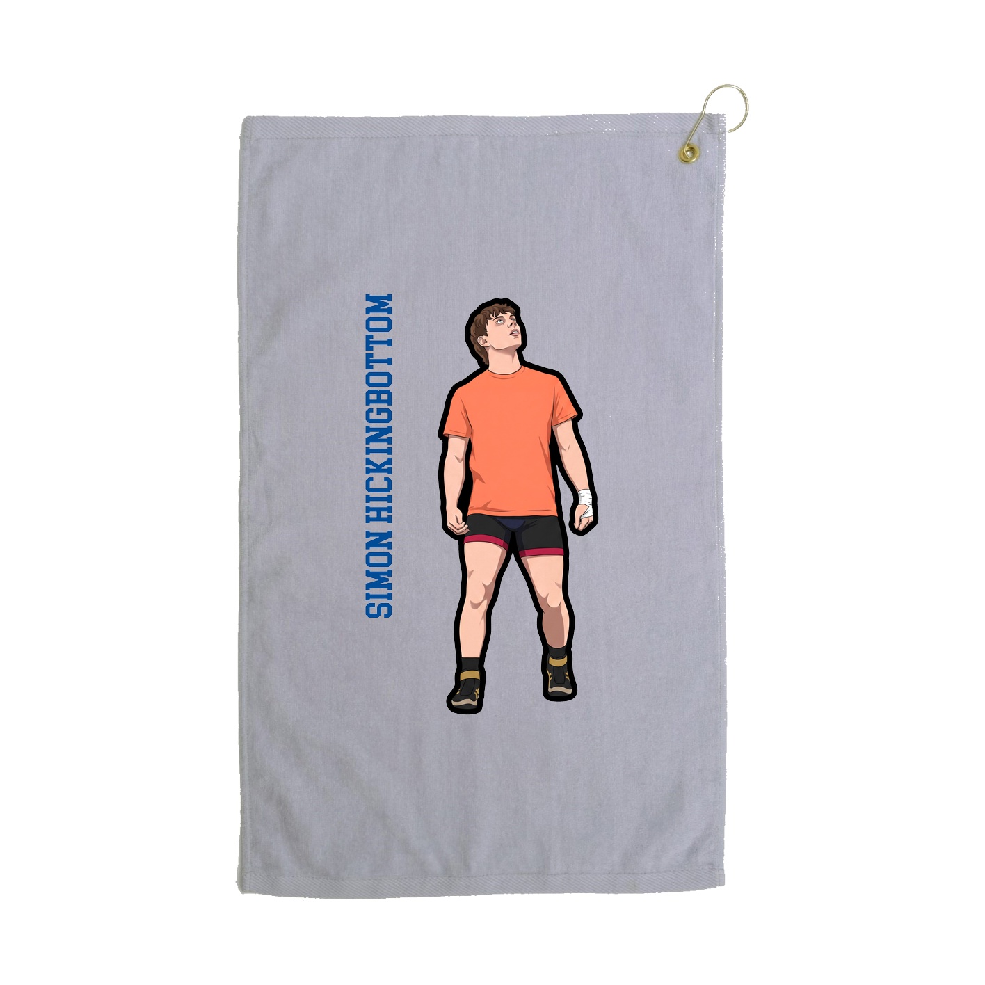 Golf Towel — Name Vertical in Grey