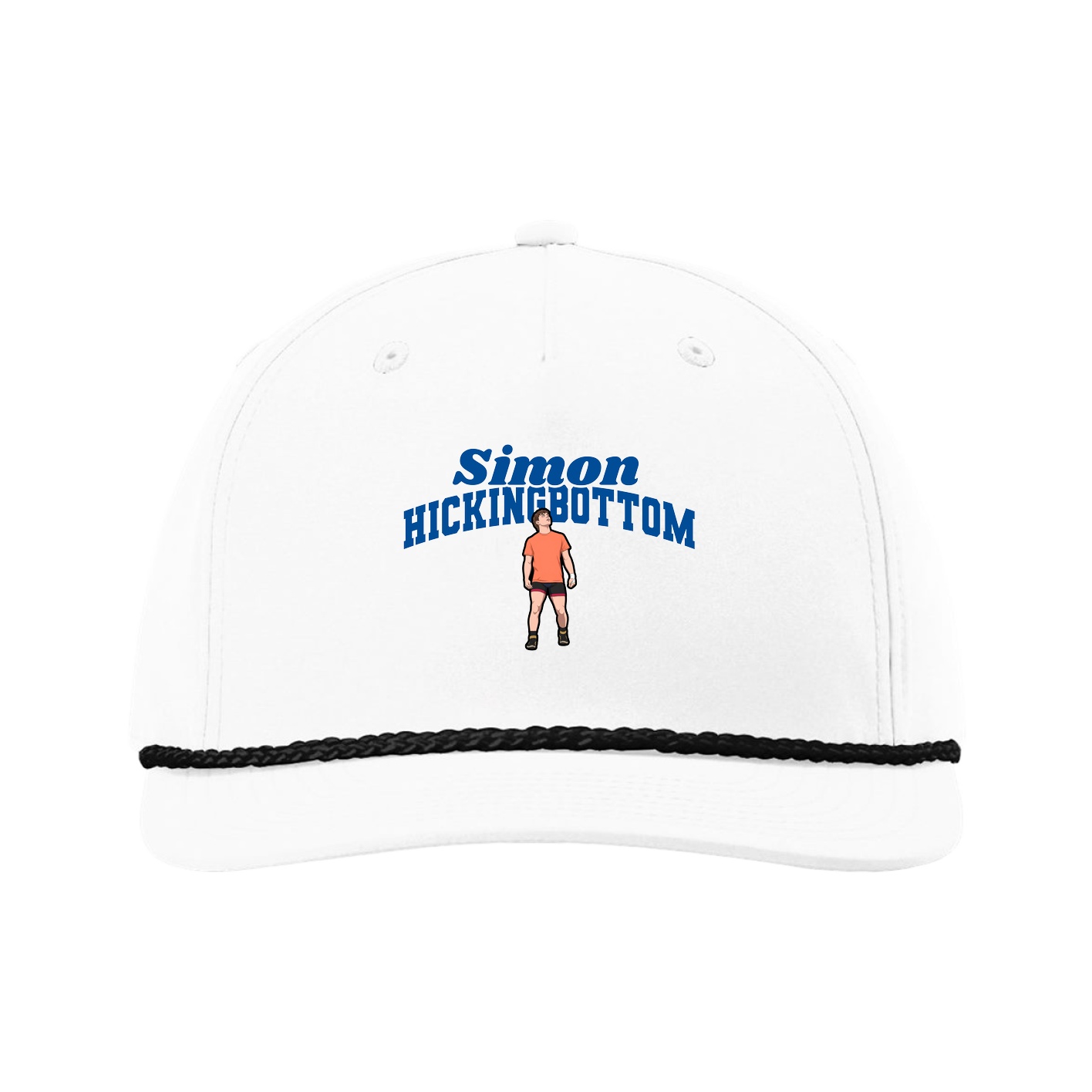 Five-Panel Classic Rope Cap — Signature Arch in White